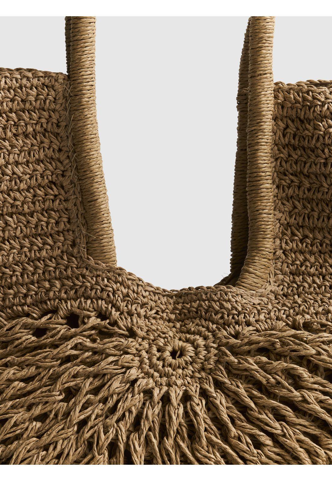 Bolso De Playa Nudo Central Paradiso Beige-4