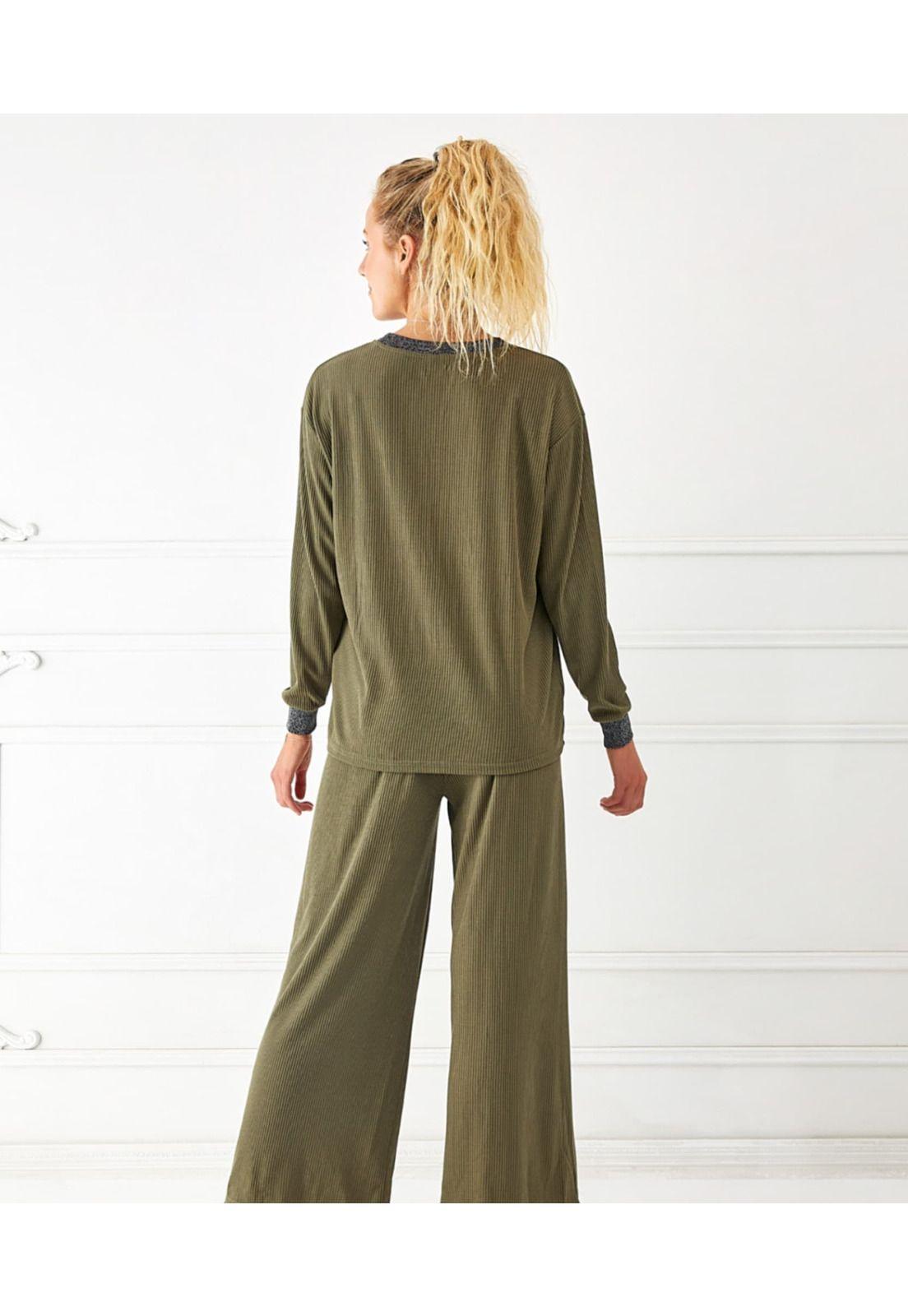 Pijama Mujer Relounge Largo Verde-2