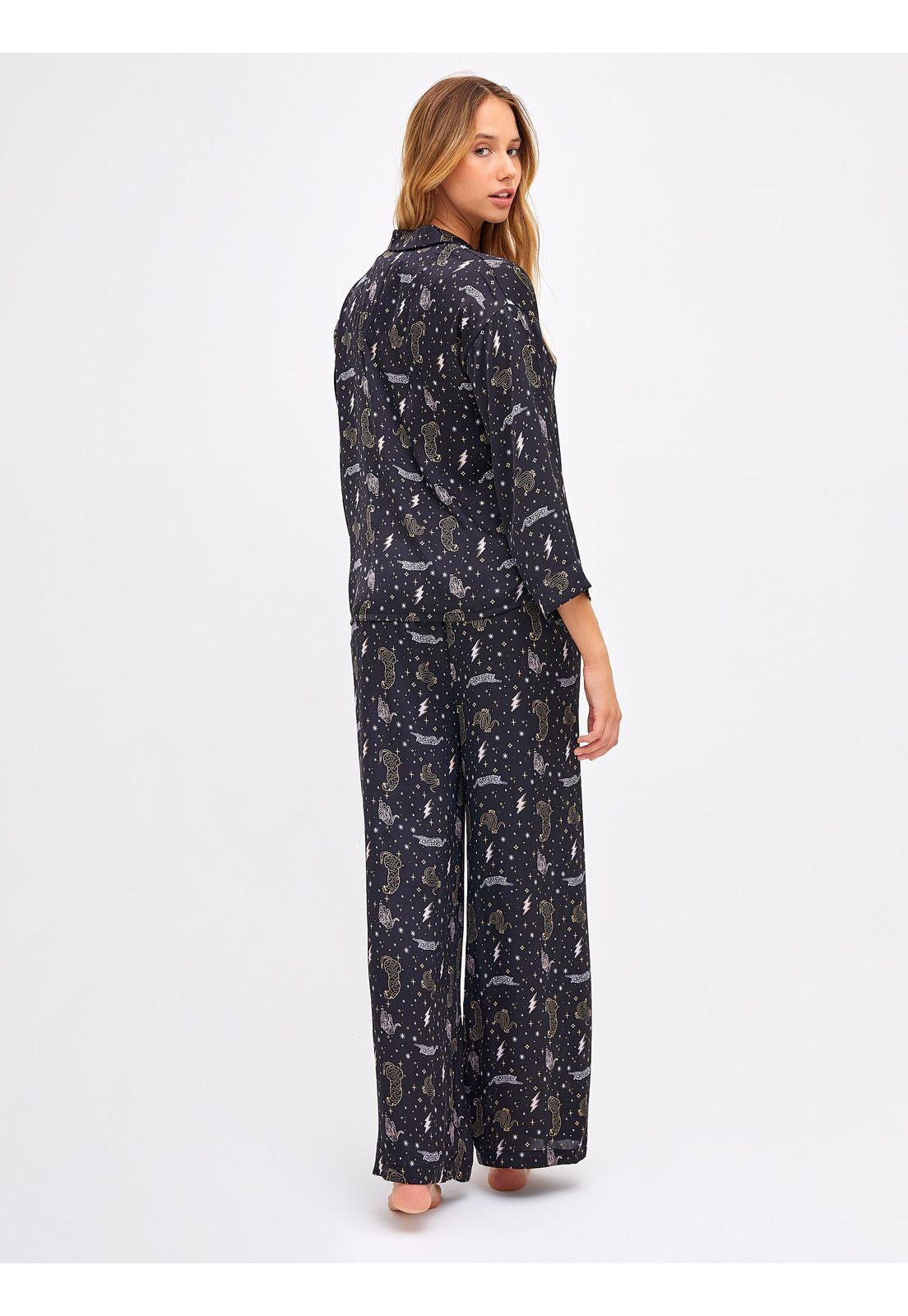 Conjunto Pijama Largo Dreamy Mystic Black -3