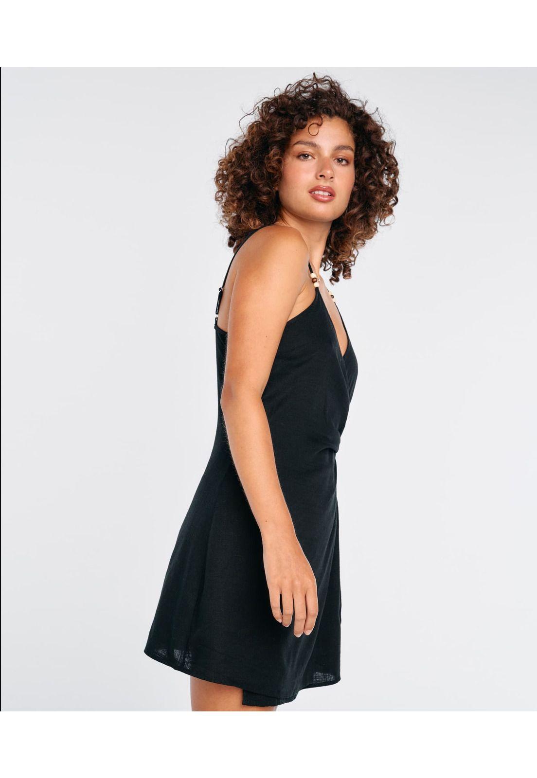 Vestido Mujer Cruzado Negro-3