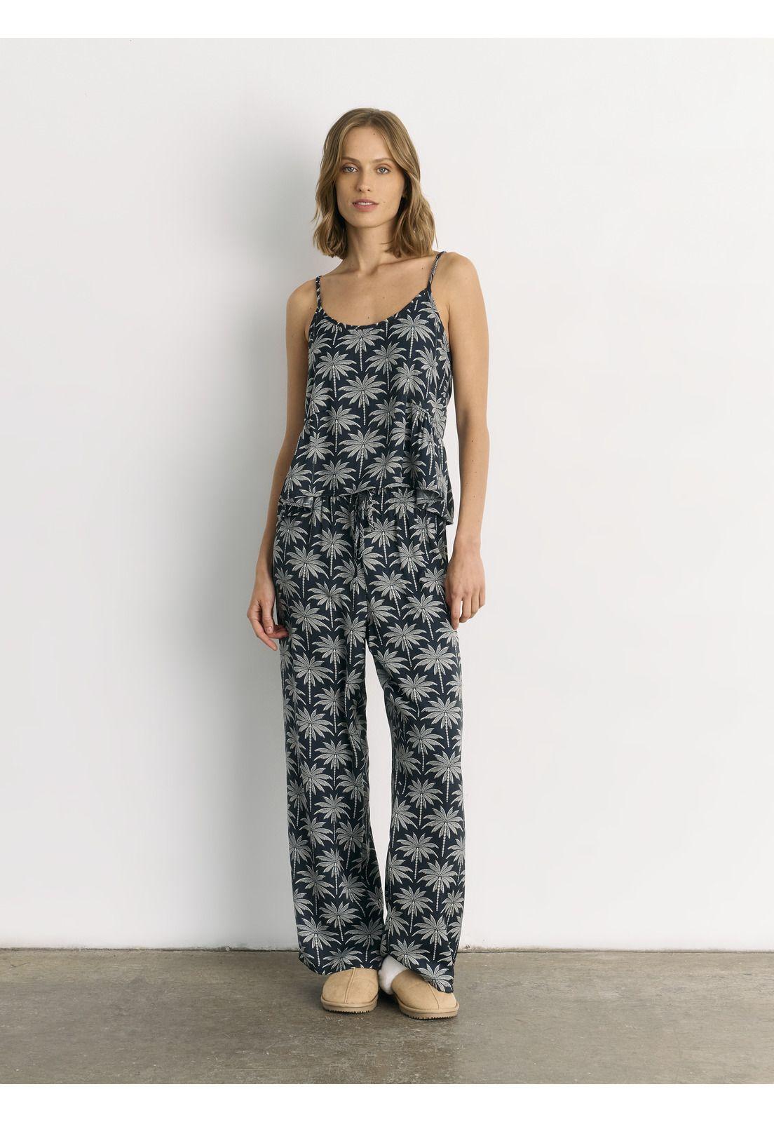 Pijama Satinado Palmeras-3