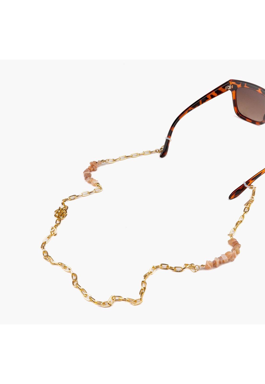 Strap Sujetador Lentes Mujer Cadena Y Piedras Dorado-2