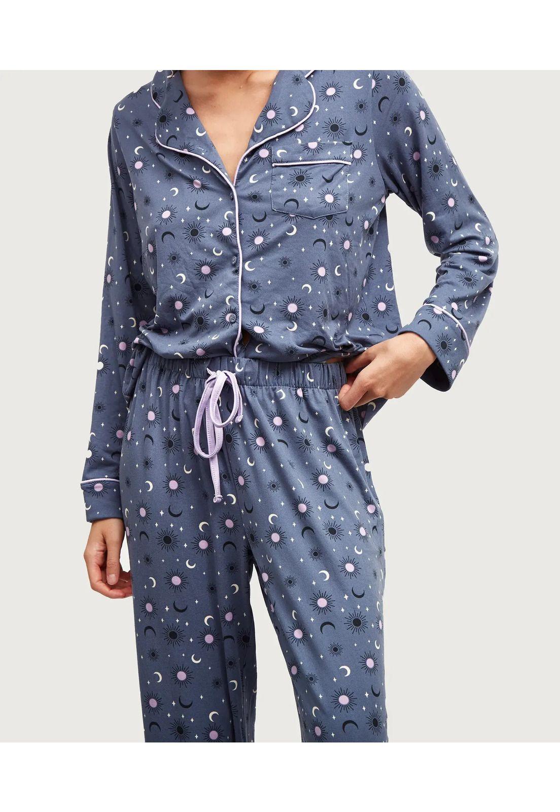 Set Pijama Dreamy Lunas Azul-2