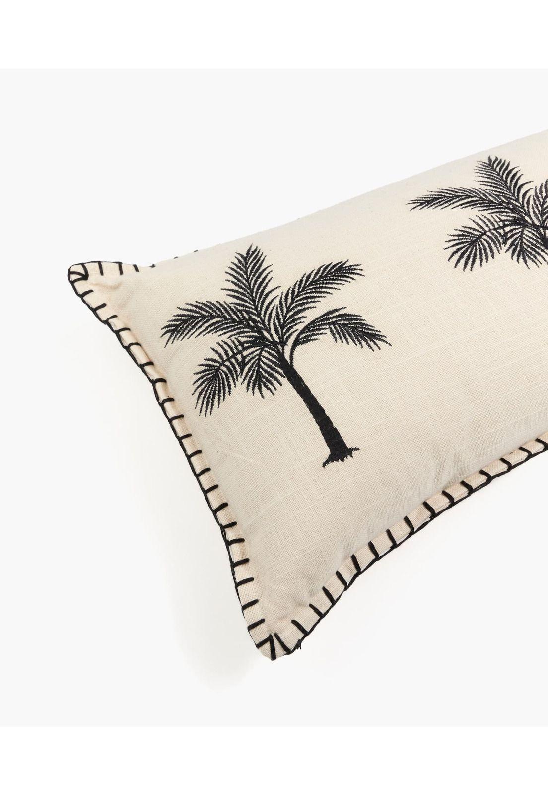 Cojín Algodón Palmera 30 X 60 Cm Beige-2