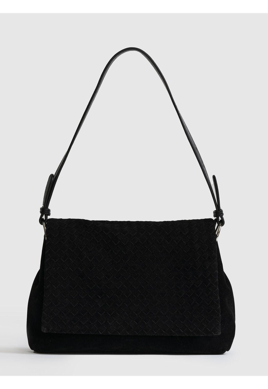 Cartera De Hombro Solapa Tejida Woman-0