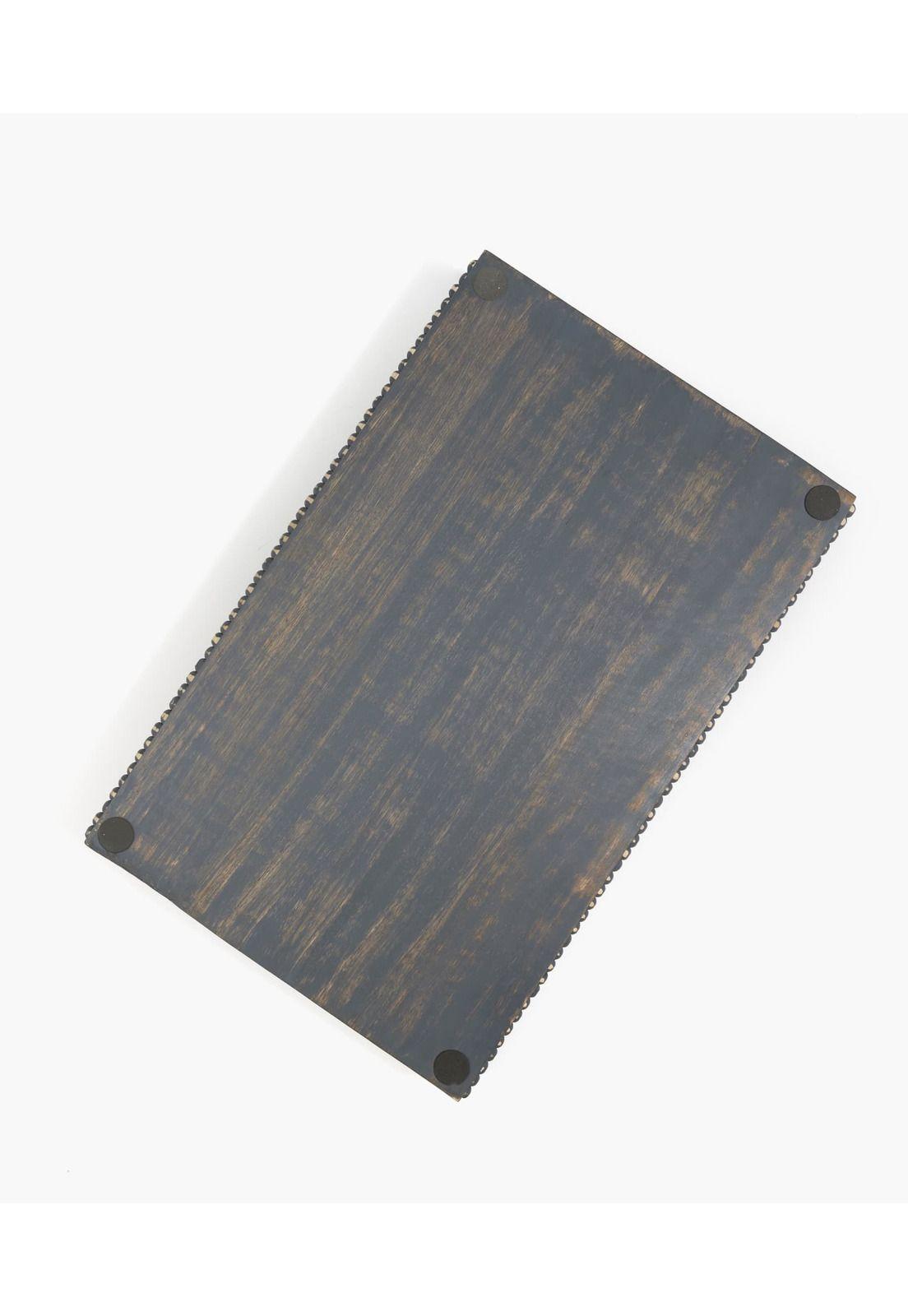 Bandeja Borde Pelotitas 40 X 25.5 Cm Gris Claro-2