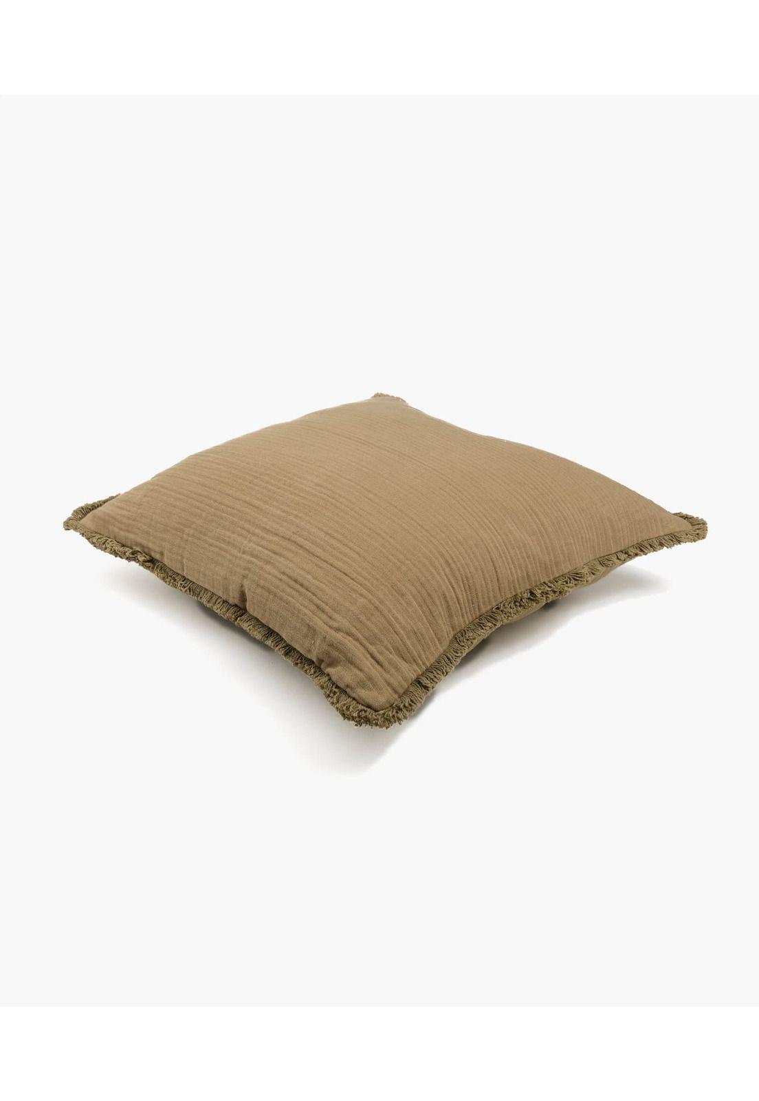 Cojín Algodón Gauze Flecos 45 X 45 Cm Verde-3