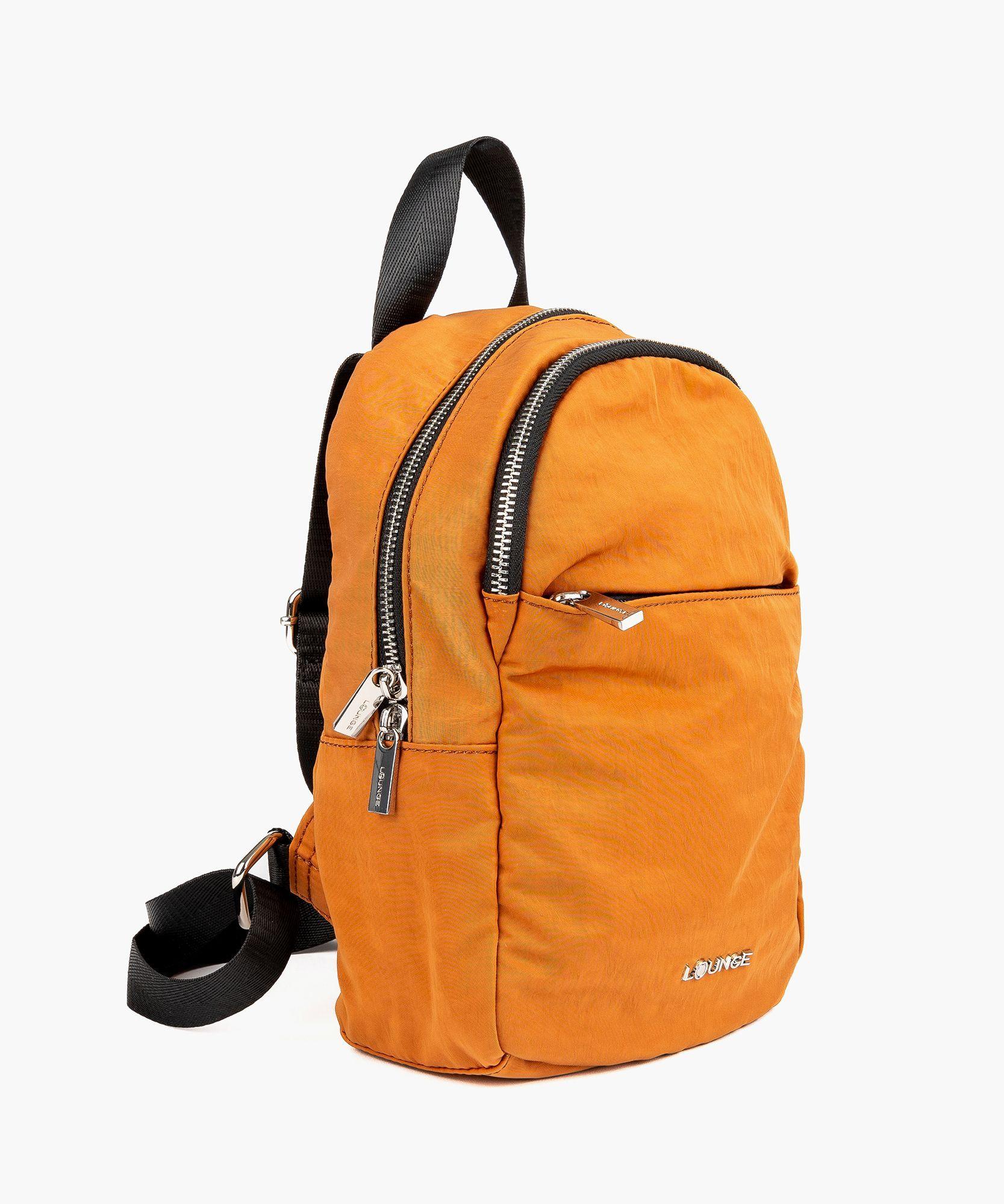 Mochila Nylon Cierres Naranja-1