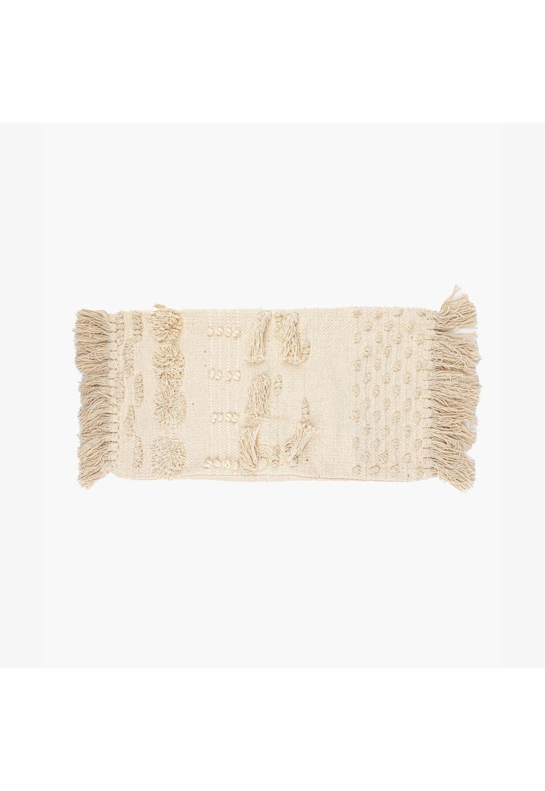 Cojín Boho Algodón Flecos 30 X 60 Cm Beige-0