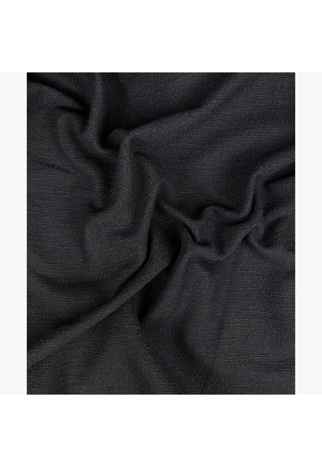 Manta Boho Algodón Pelotitas Negro-3