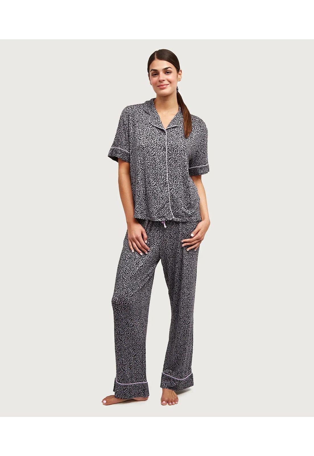 Set Pijama Dreamy Animal Print Gris-1