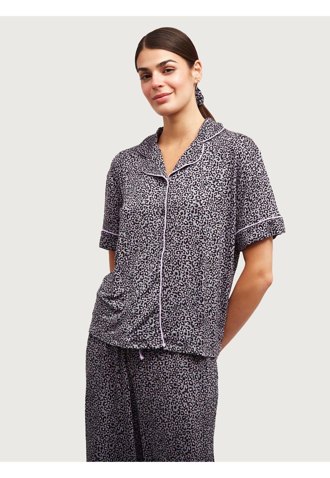 Set Pijama Dreamy Animal Print Gris-0