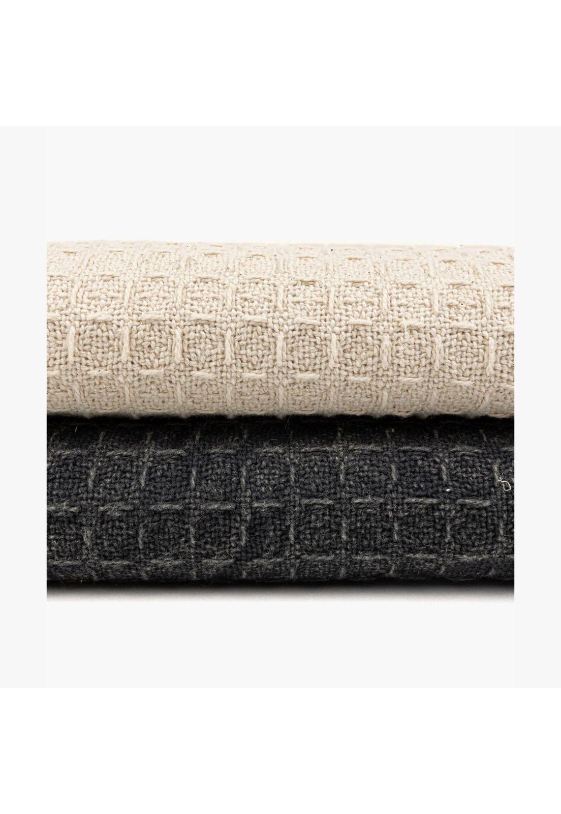 Manta Algodón Waffle Gris-4