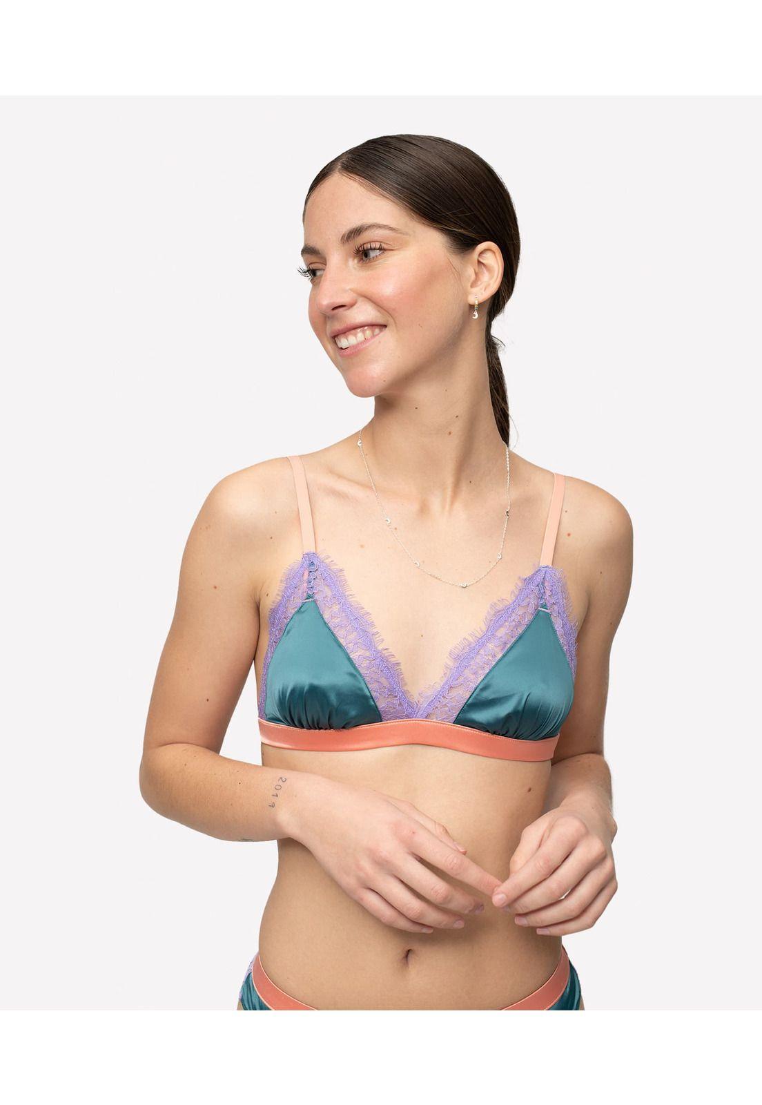 Bralette Dreamy Triángulo Encaje Lounge Petróleo-0