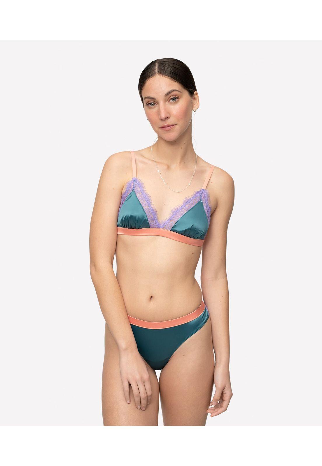 Bralette Dreamy Triángulo Encaje Lounge Petróleo-1