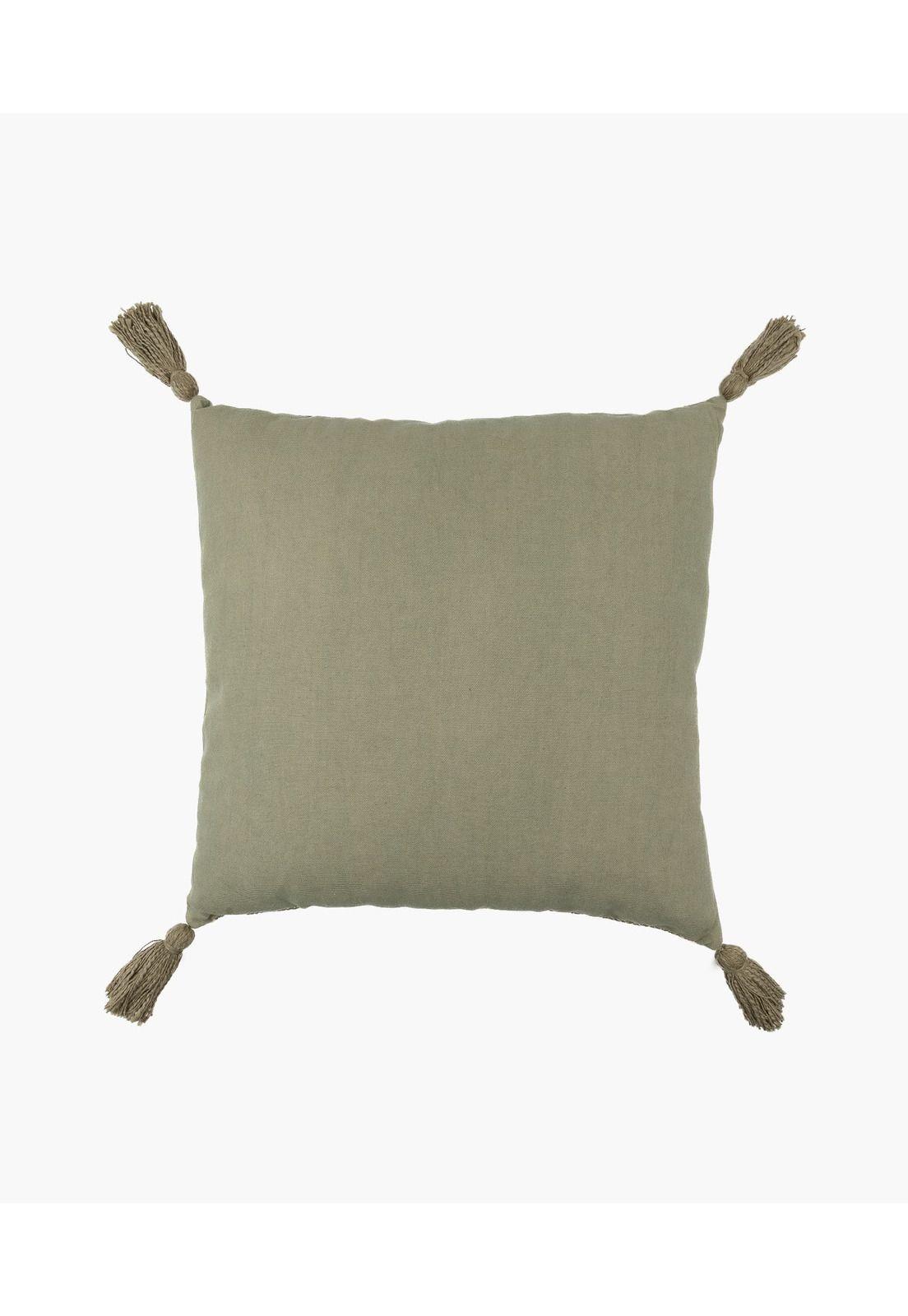 Cojín Algodón Tejido 45 X 45 Cm Verde-1