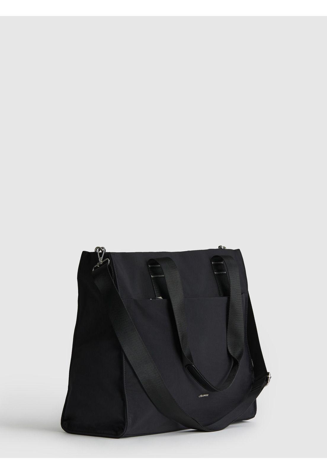 Cartera De Hombro Notebook Icónica Nylon Negro-2