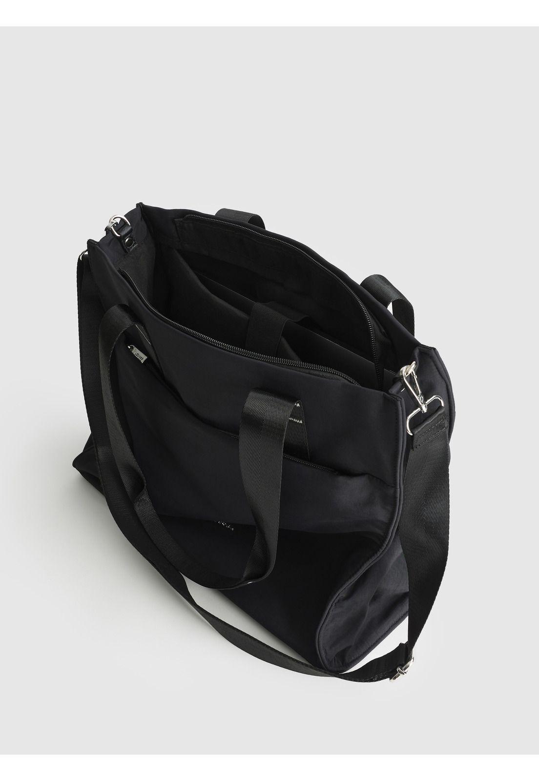 Cartera De Hombro Notebook Icónica Nylon Negro-3