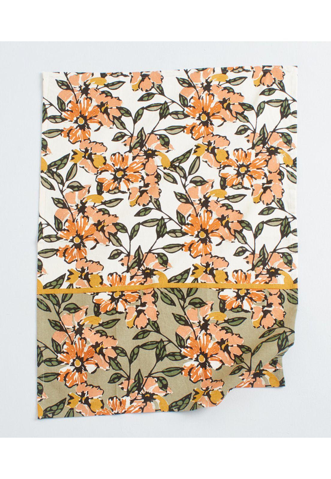 Set Paños De Cocina Mujer Lounge Flores Mostaza-2