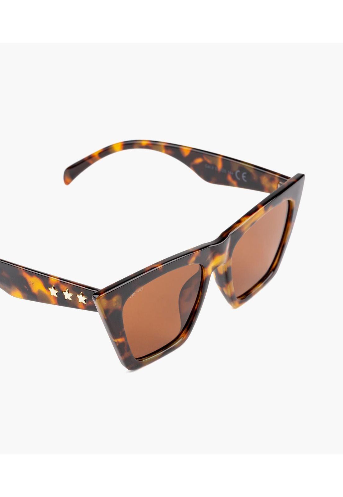Lentes De Sol Mujer Detalle De Estrellas Café-2