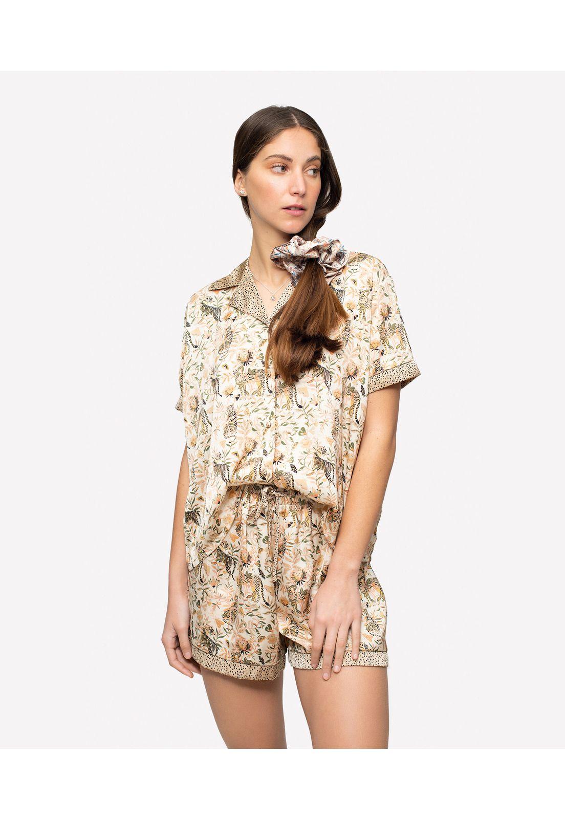 Conjunto Pijama Corto Dreamy Safari Nude Lounge-3