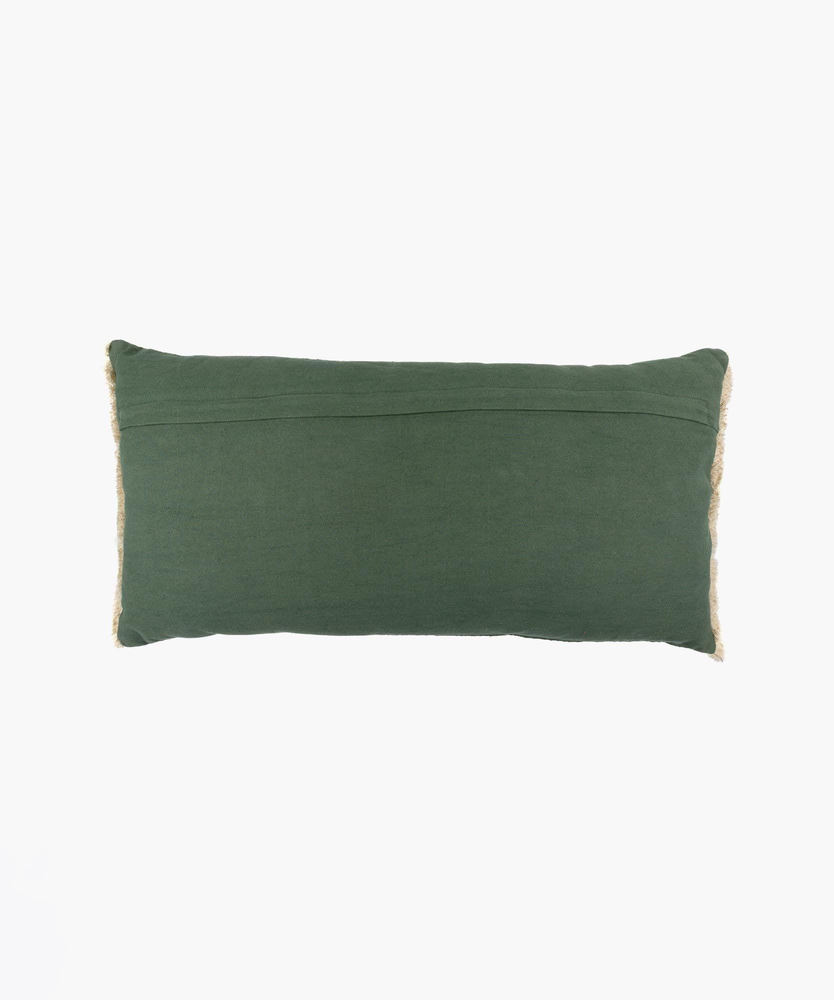 Cojín Mujer Algodón Palmeras 30 X 60 Cm Verde-1