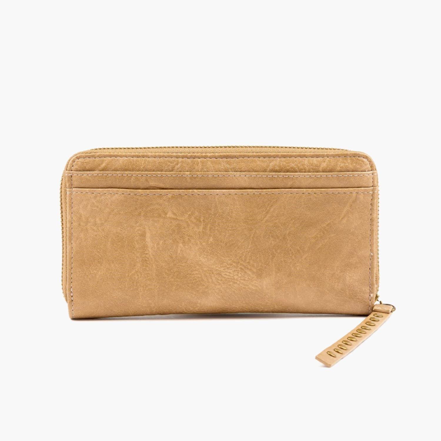 Billetera Mujer Grande Tachas Beige-2