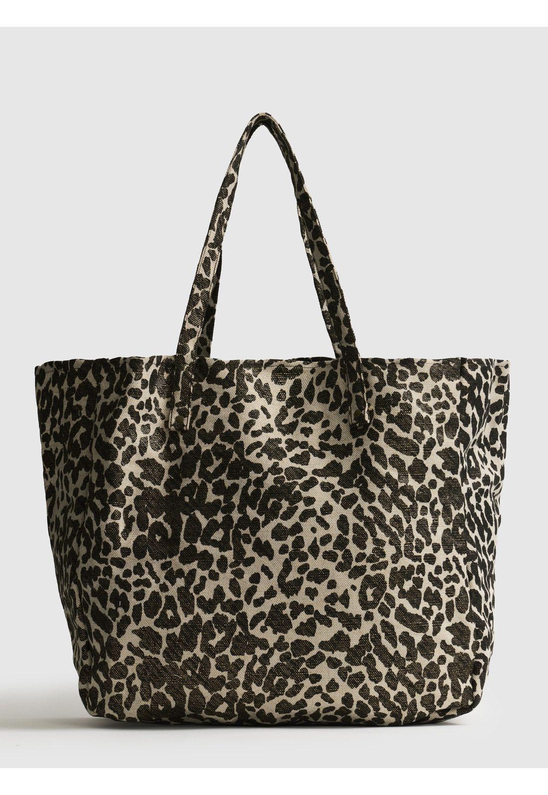 Bolso Playero Manchas Beige-2