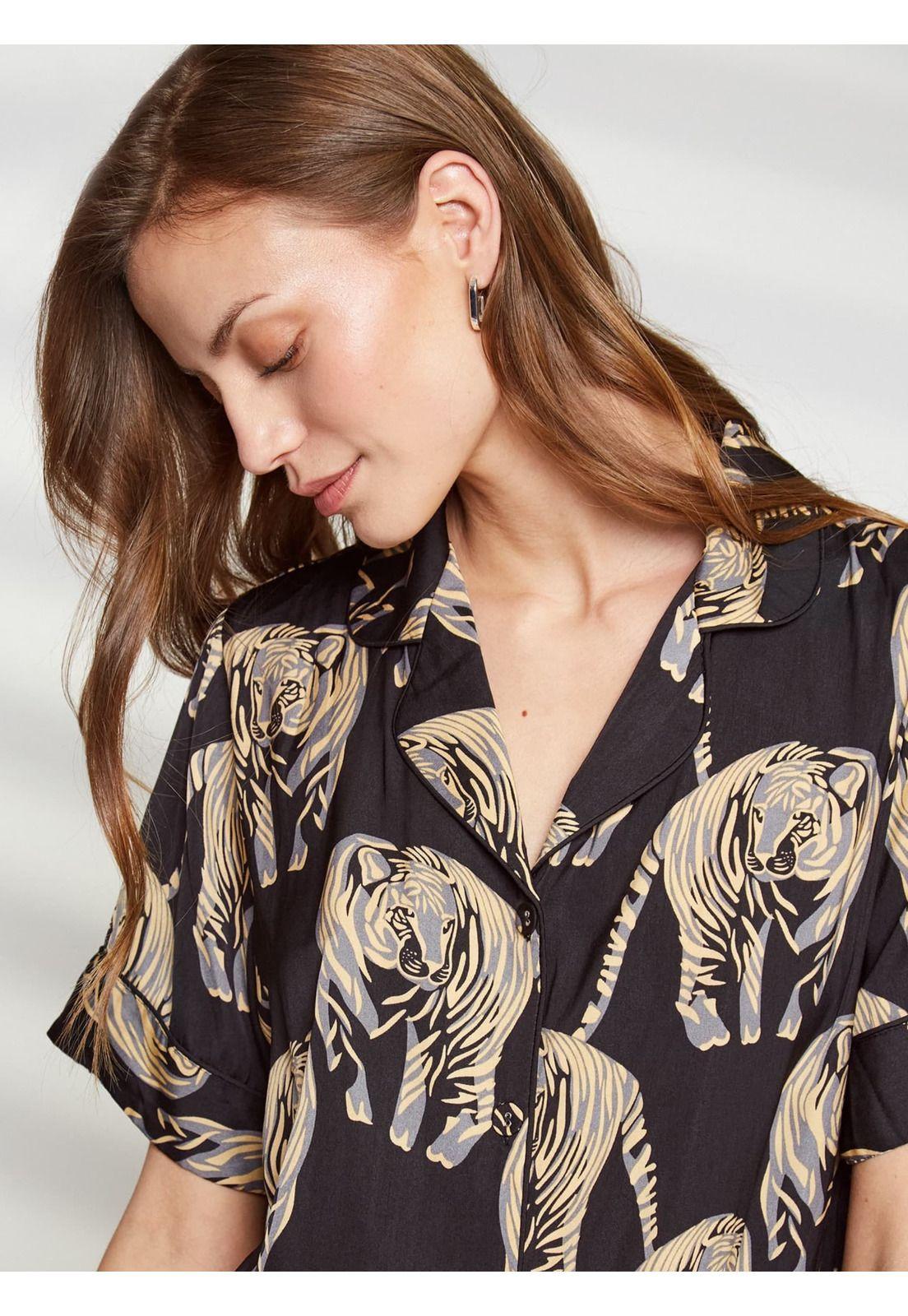 Camisa De Dormir De Tigres Dreamy-4