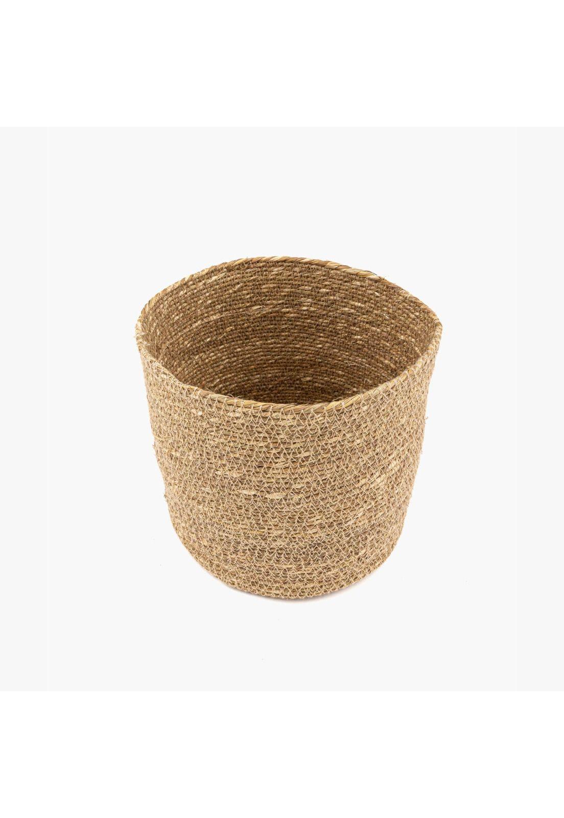 Canasto Organizador Boho Fibra Natural 18 X 18 Cm Beige-1