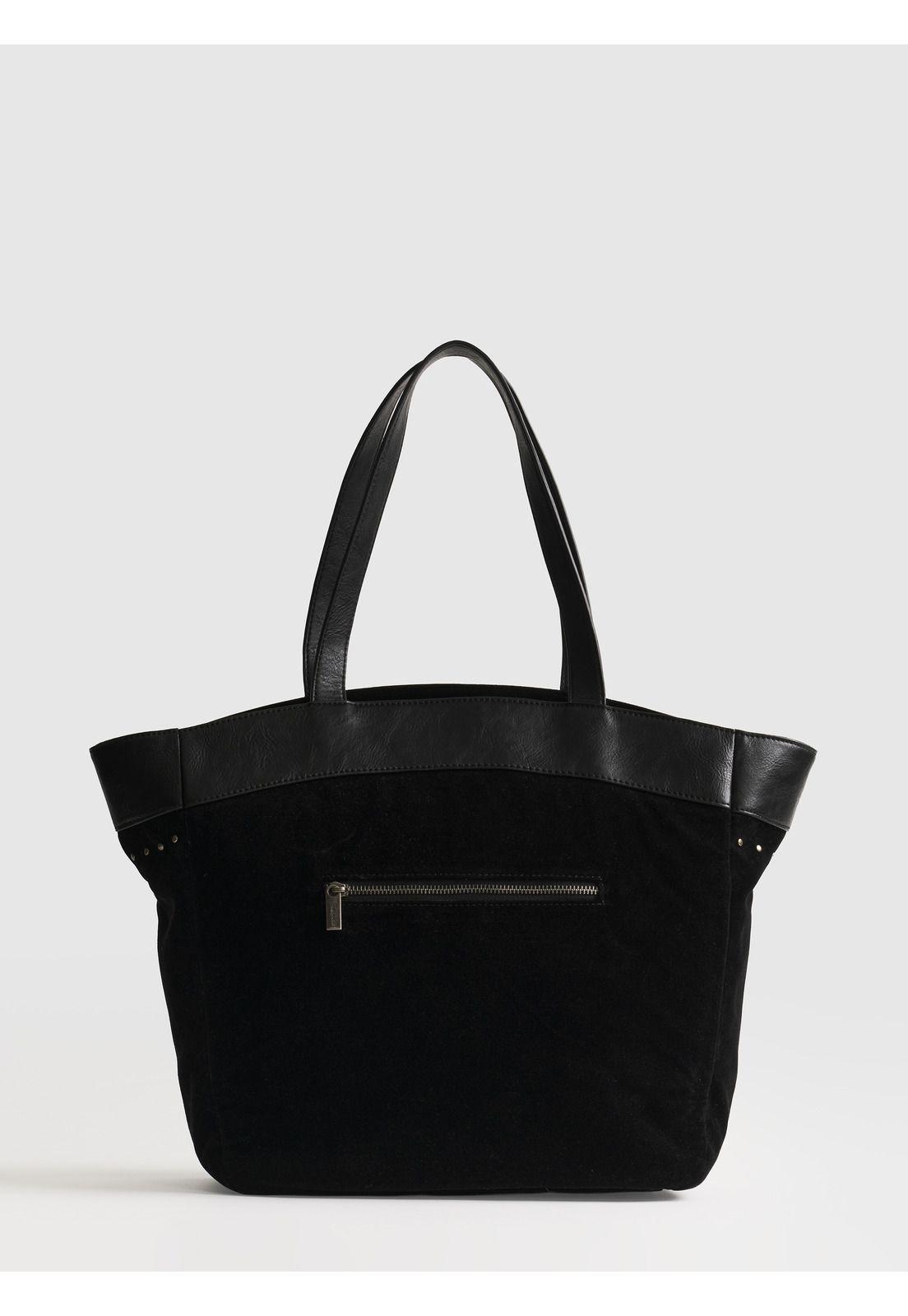 Cartera Tote Tachas Fake Suede-2