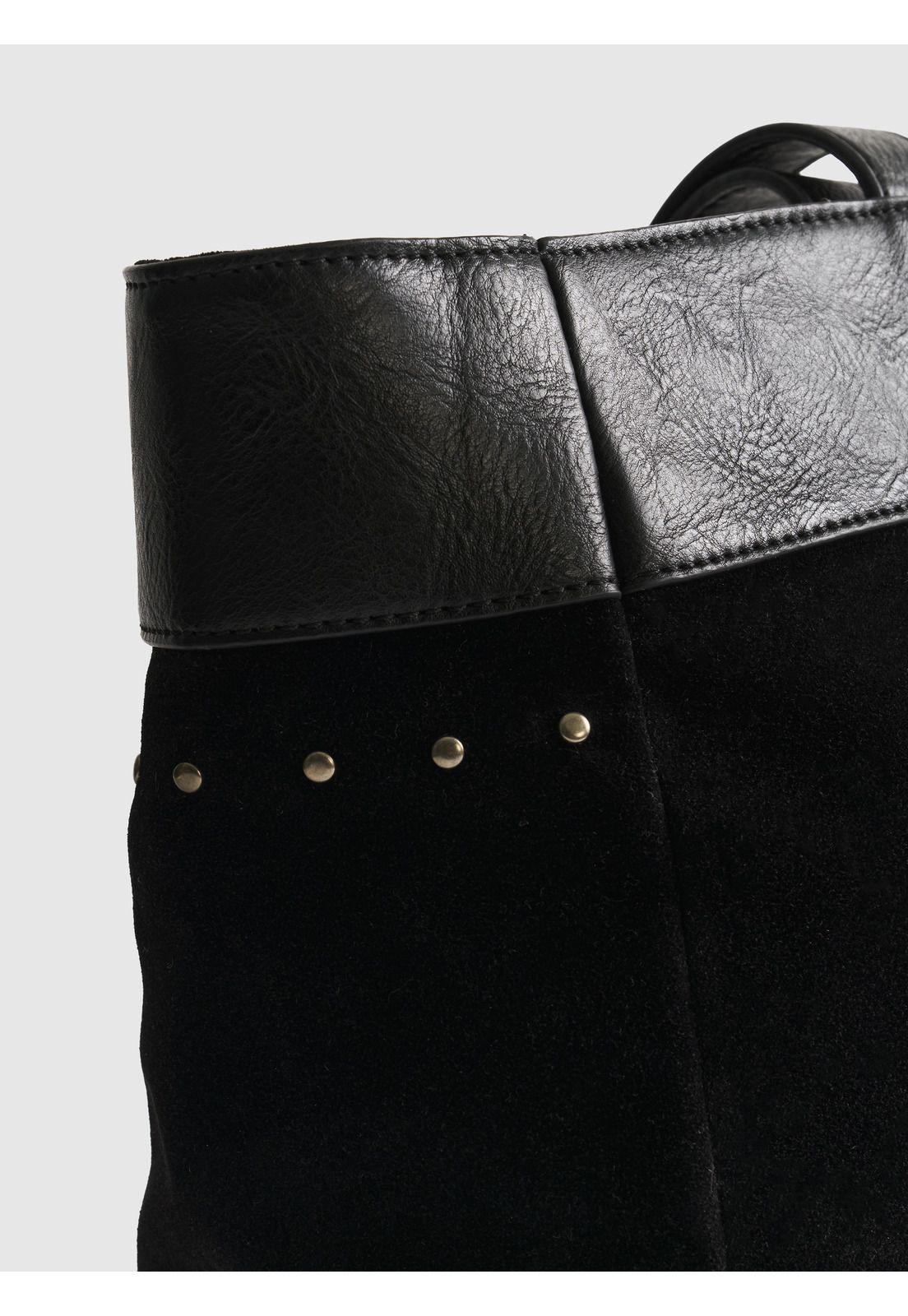 Cartera Tote Tachas Fake Suede-3