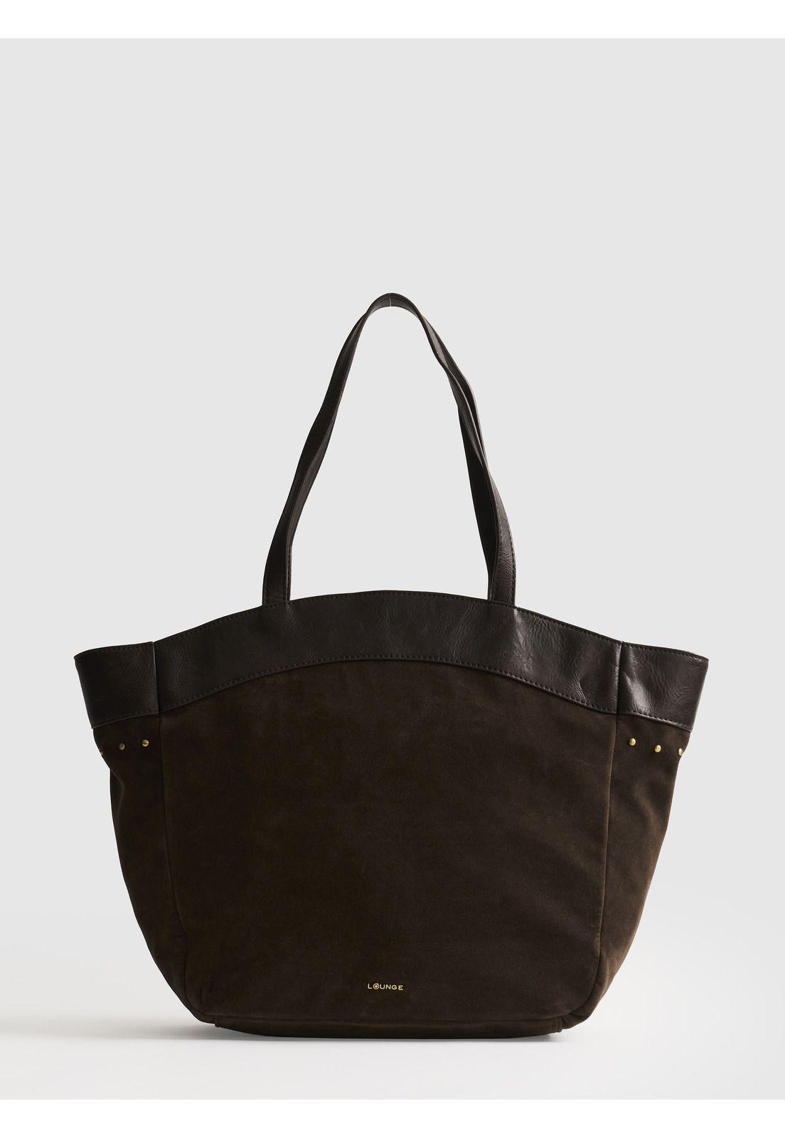 Cartera Tote Tachas Fake Suede-0
