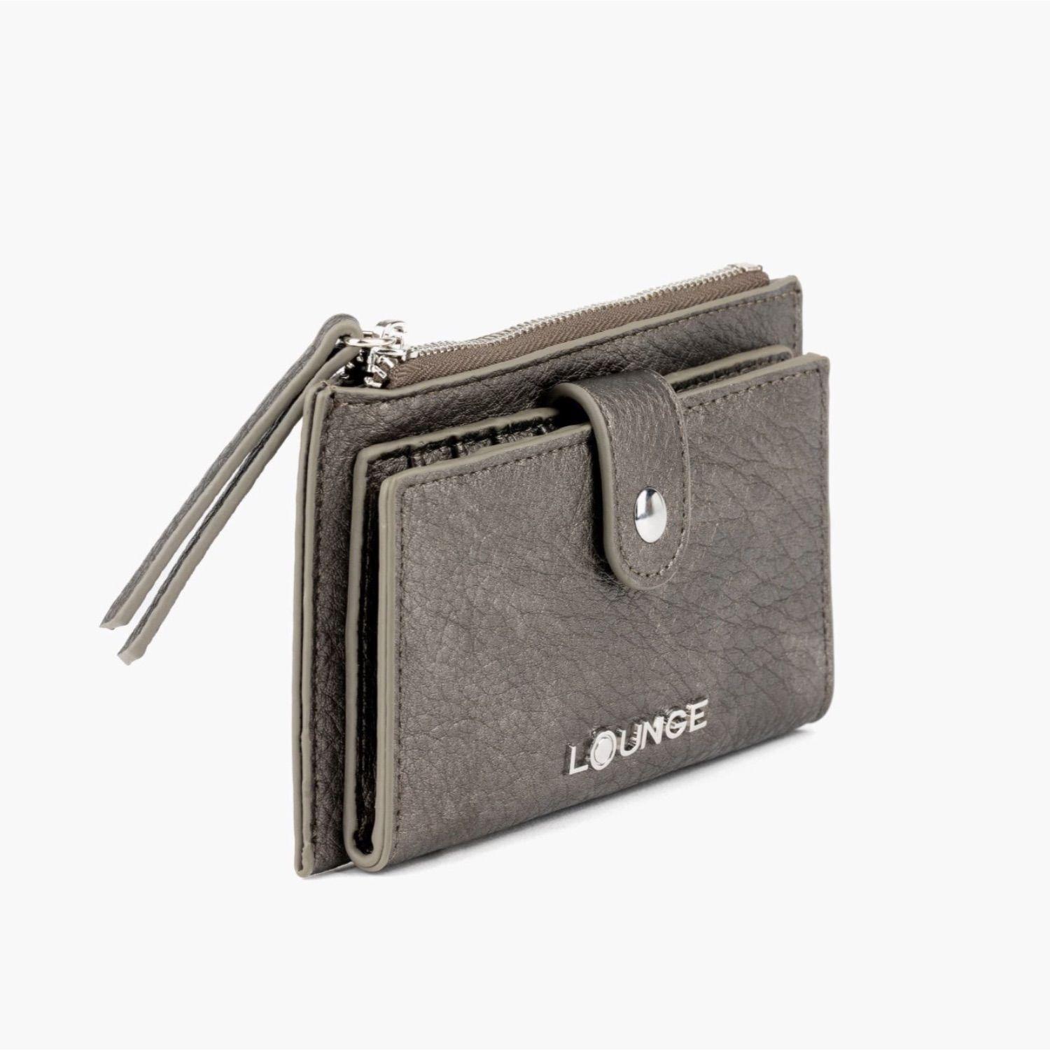 Billetera Mujer Broche Gris-1
