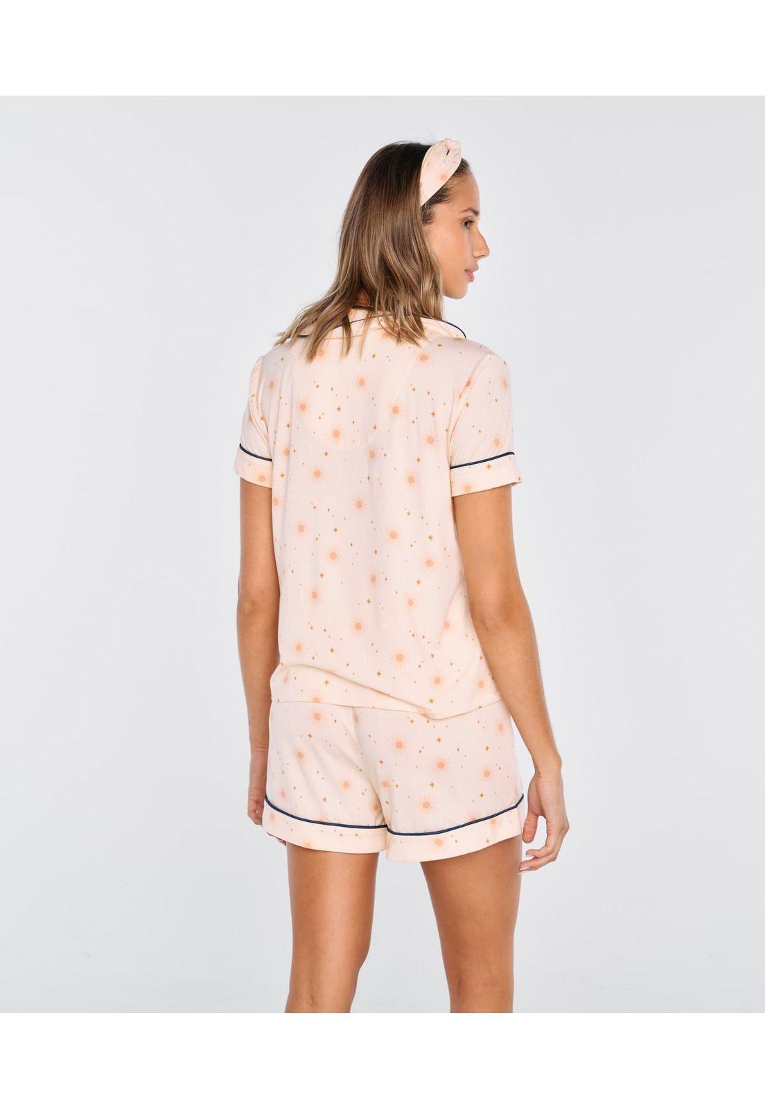 Set Pijama Mujer Corto Camisero Half Moon-2