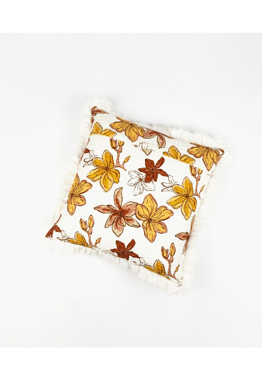 Cojín 45 X 45 Cm Flores Lounge Blanco-2