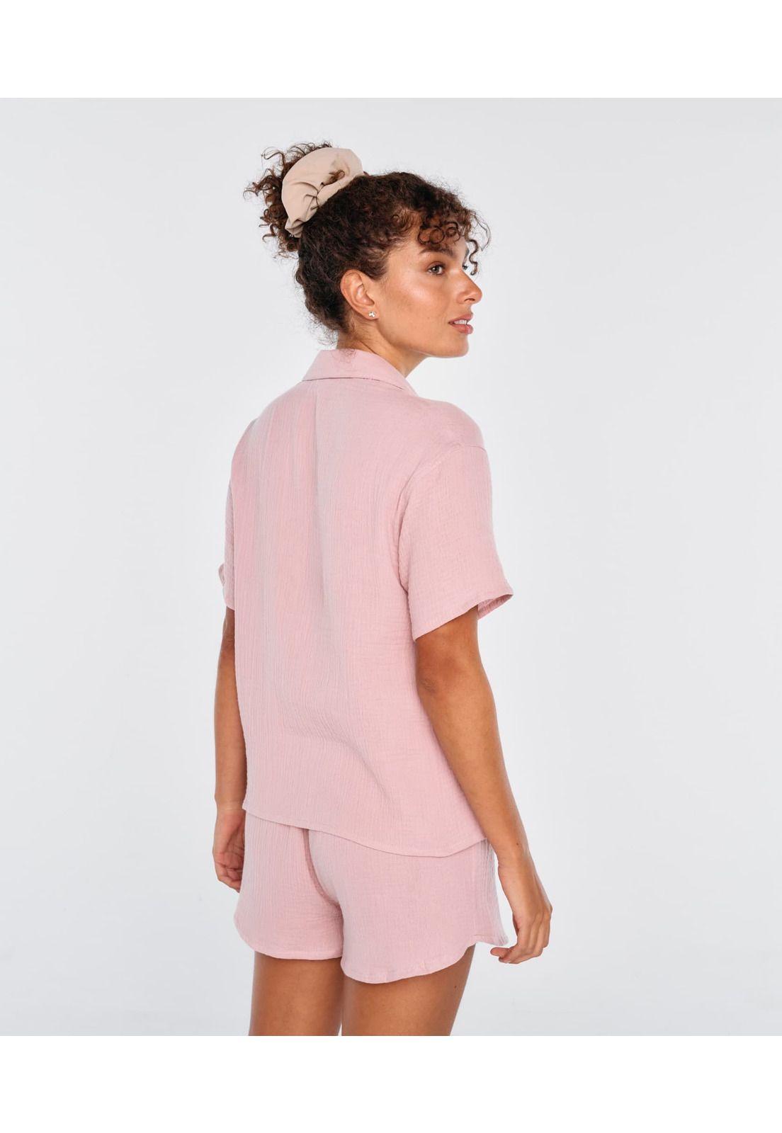 Pijama Mujer Corto Unicolor Lila-2
