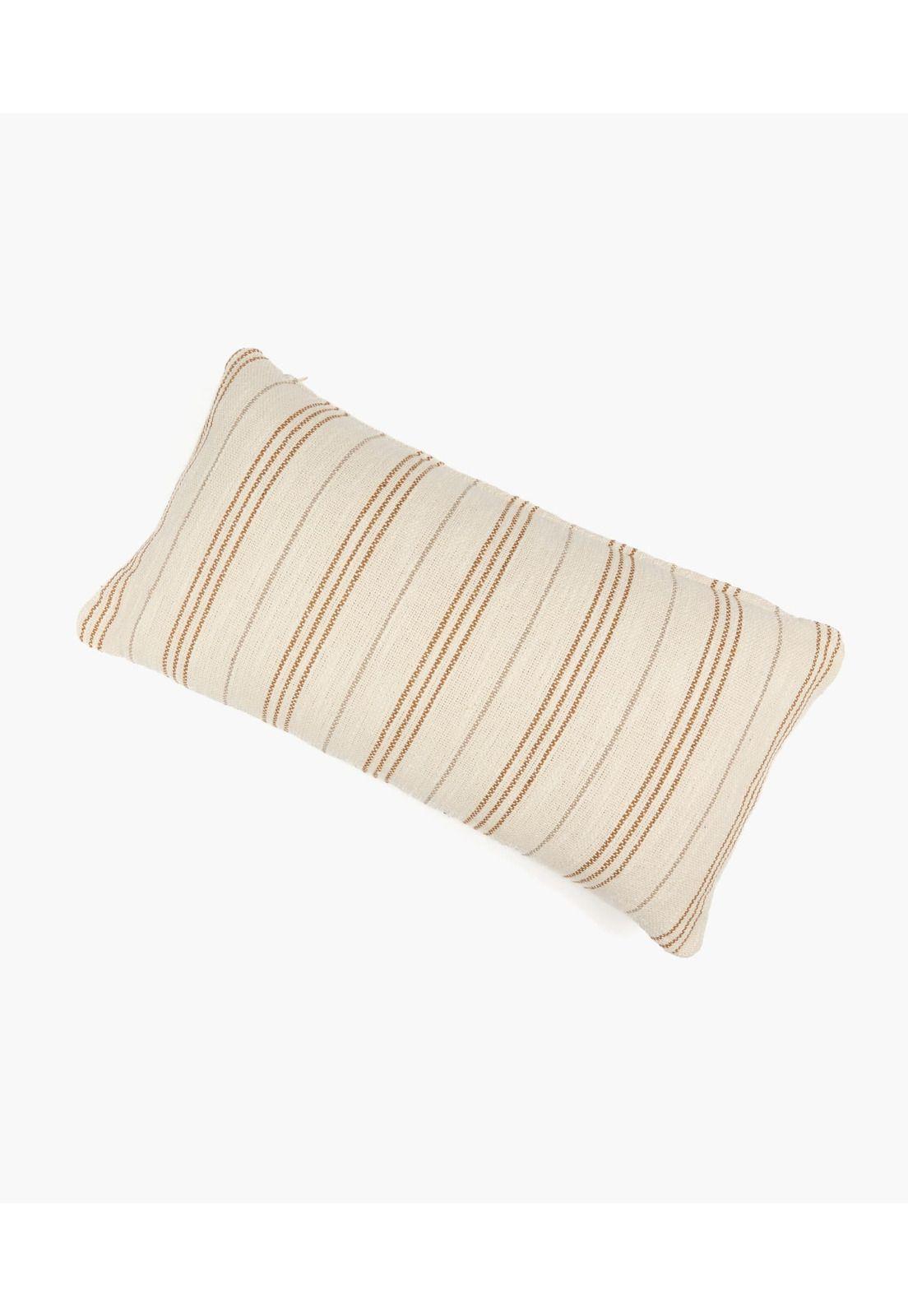 Funda de Cojín Boho Algodón Líneas 30 X 60 Cm Beige-3