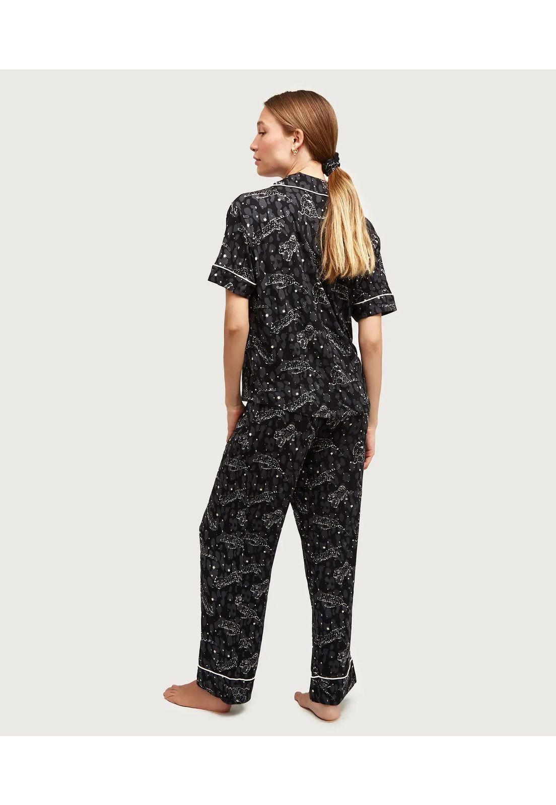 Set Pijama Dreamy Tigres Cosmicos Negro-2