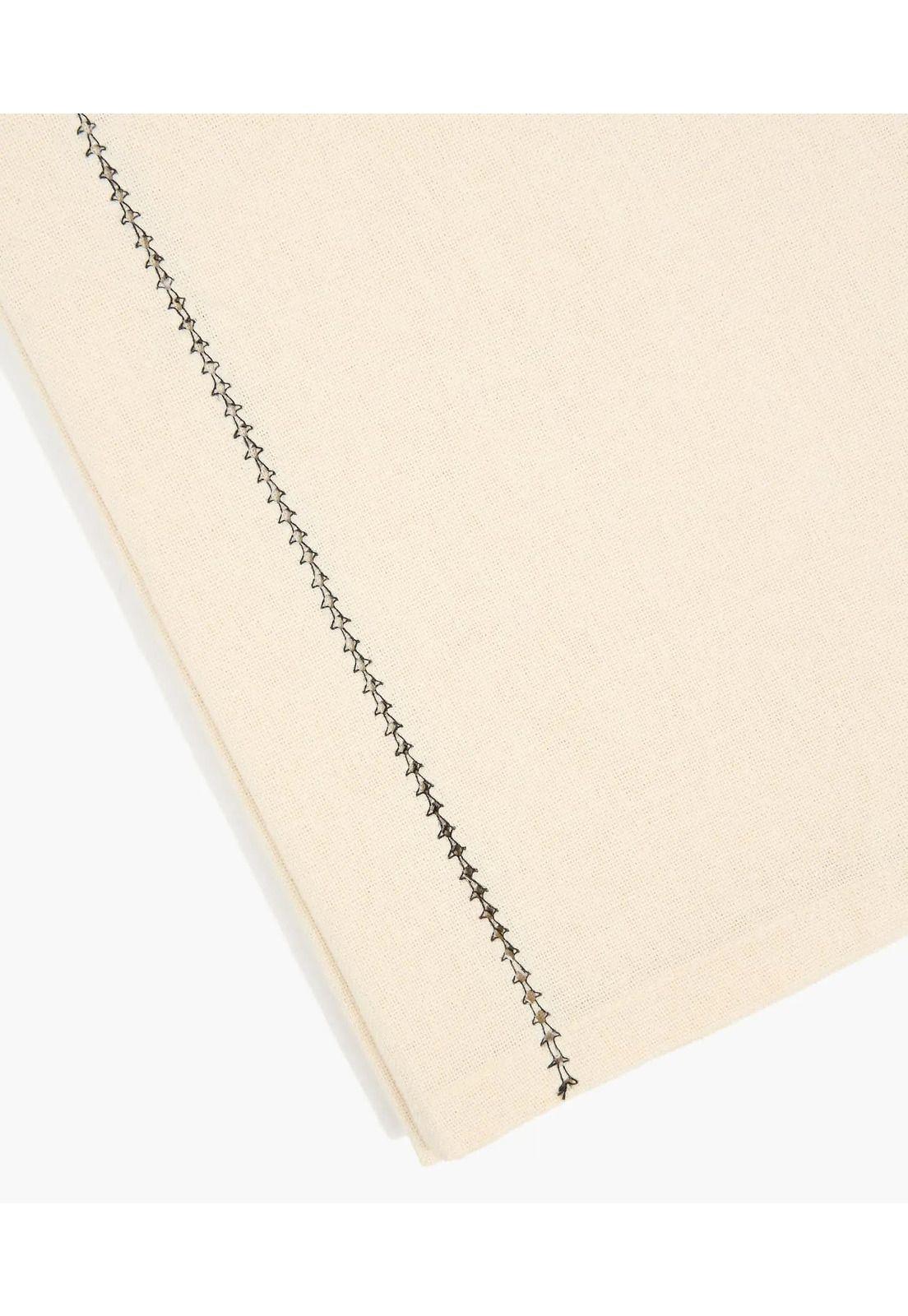 Mantel Algodón Detalles Bordados Beige-1