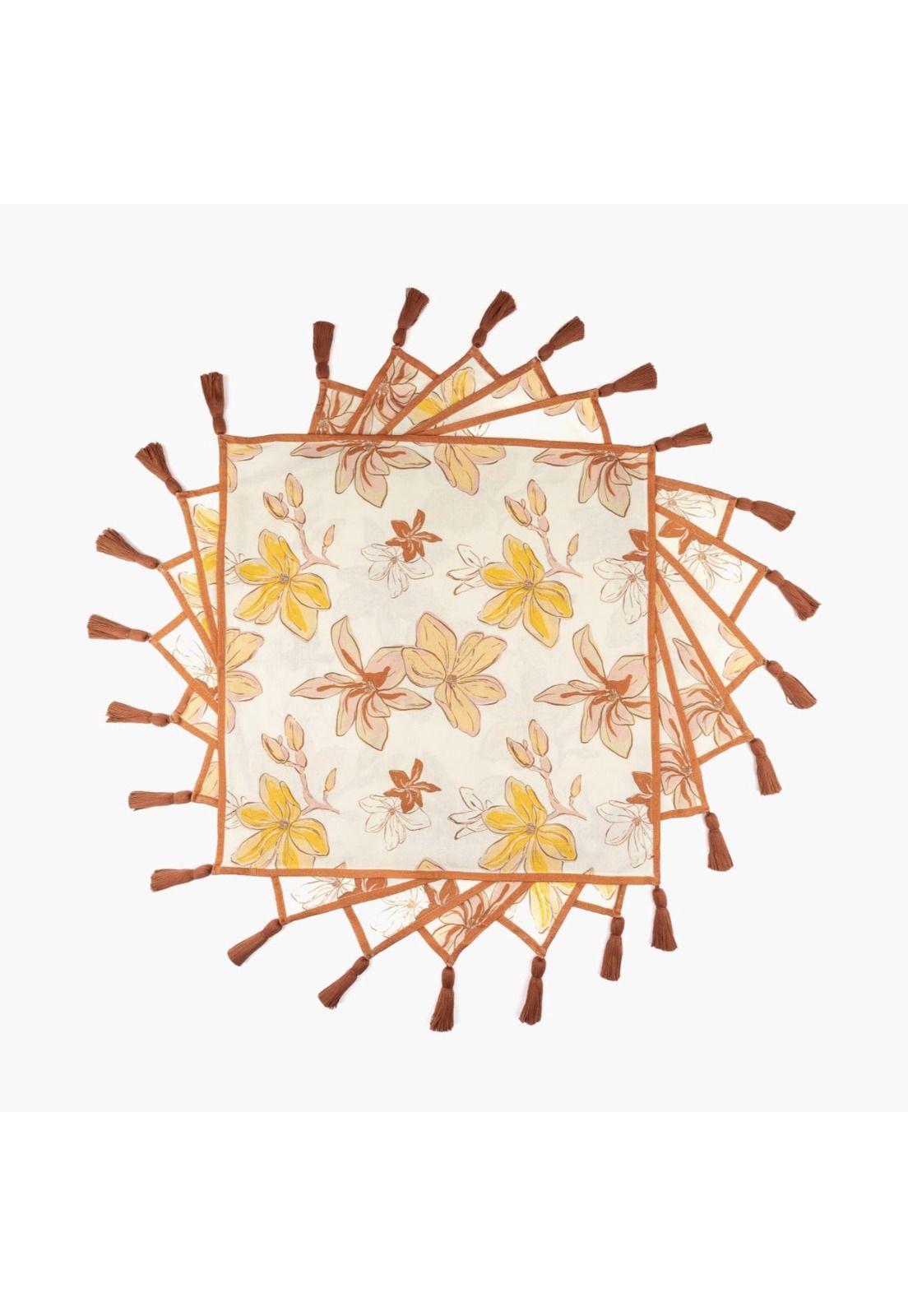 Set Servilletas Flores Beige-0