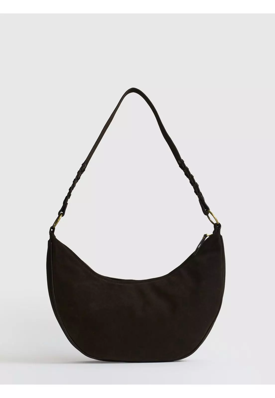 Cartera De Hombro Media Luna Trenzada-2