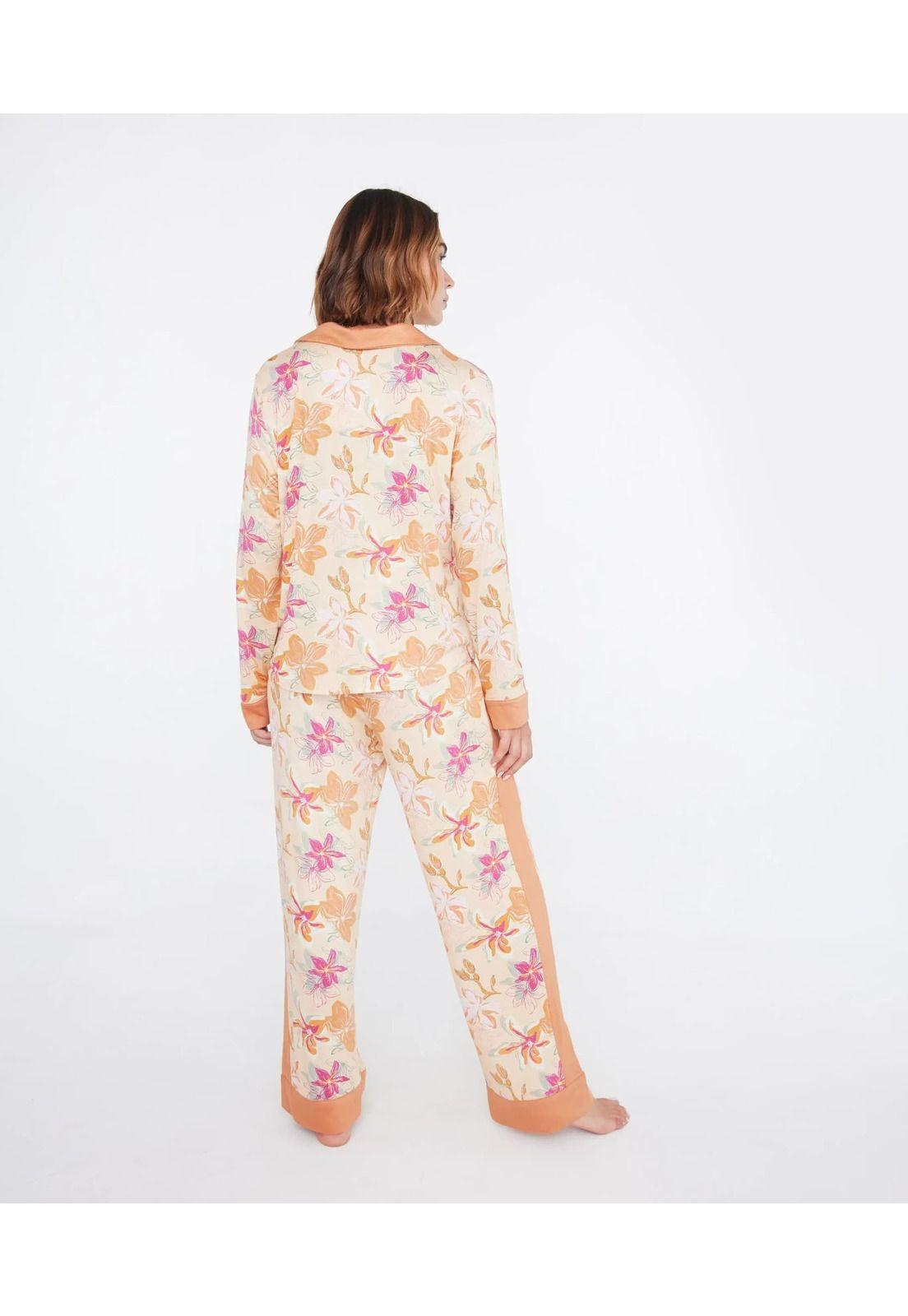 Pijama Dreamy Camisero Manga Larga Yellow Garden-3