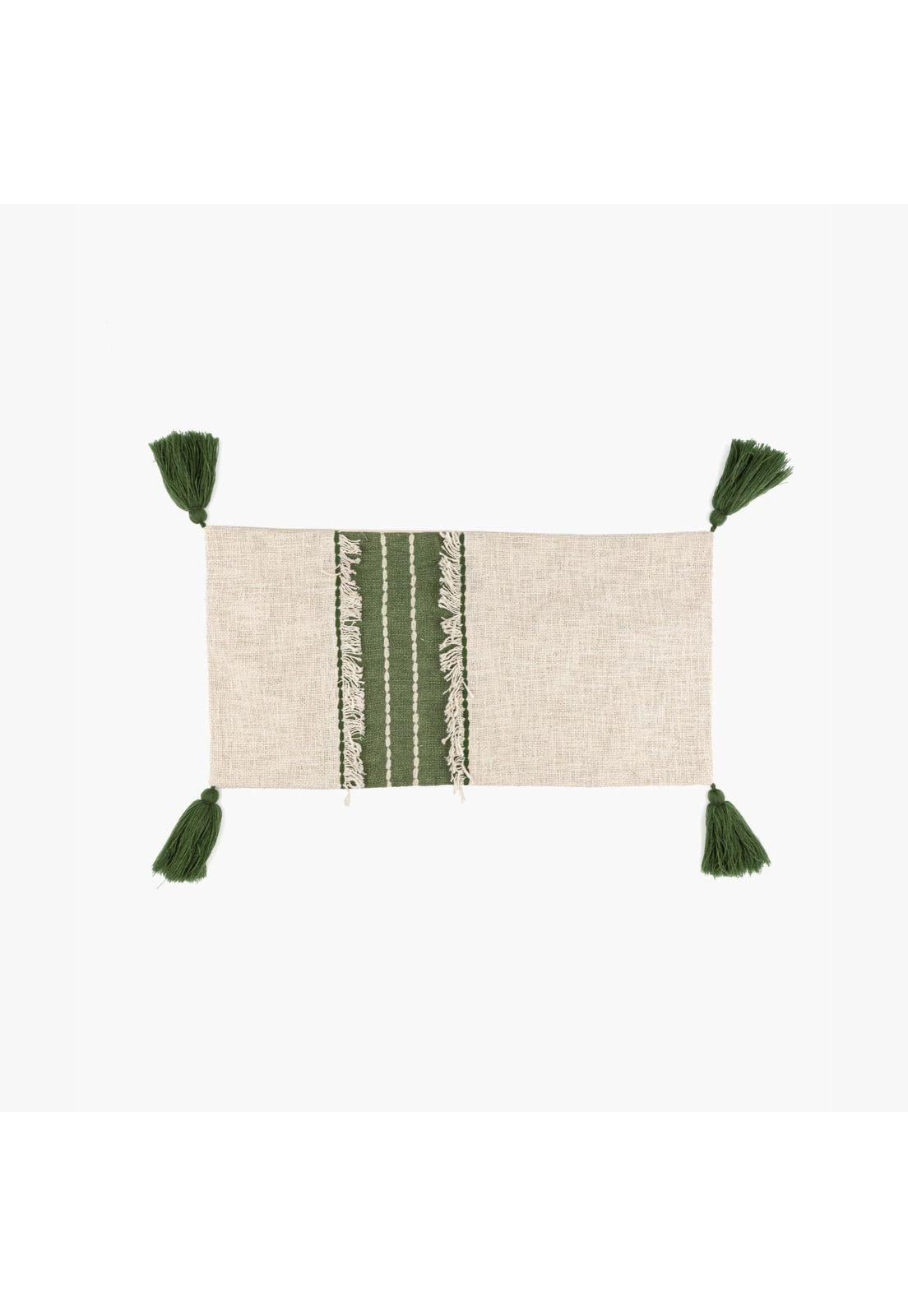 Cojín Boho Algodón Detalle Costuras 30 X 60 Cm Beige-0