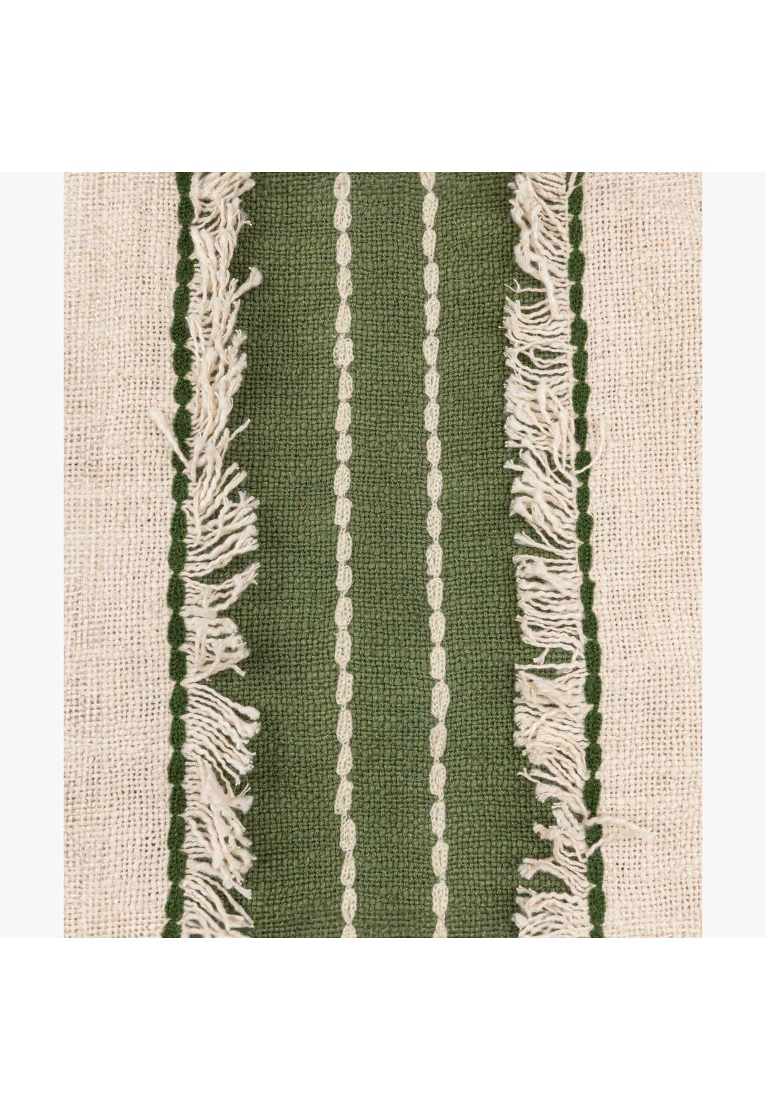 Cojín Boho Algodón Detalle Costuras 30 X 60 Cm Beige-1