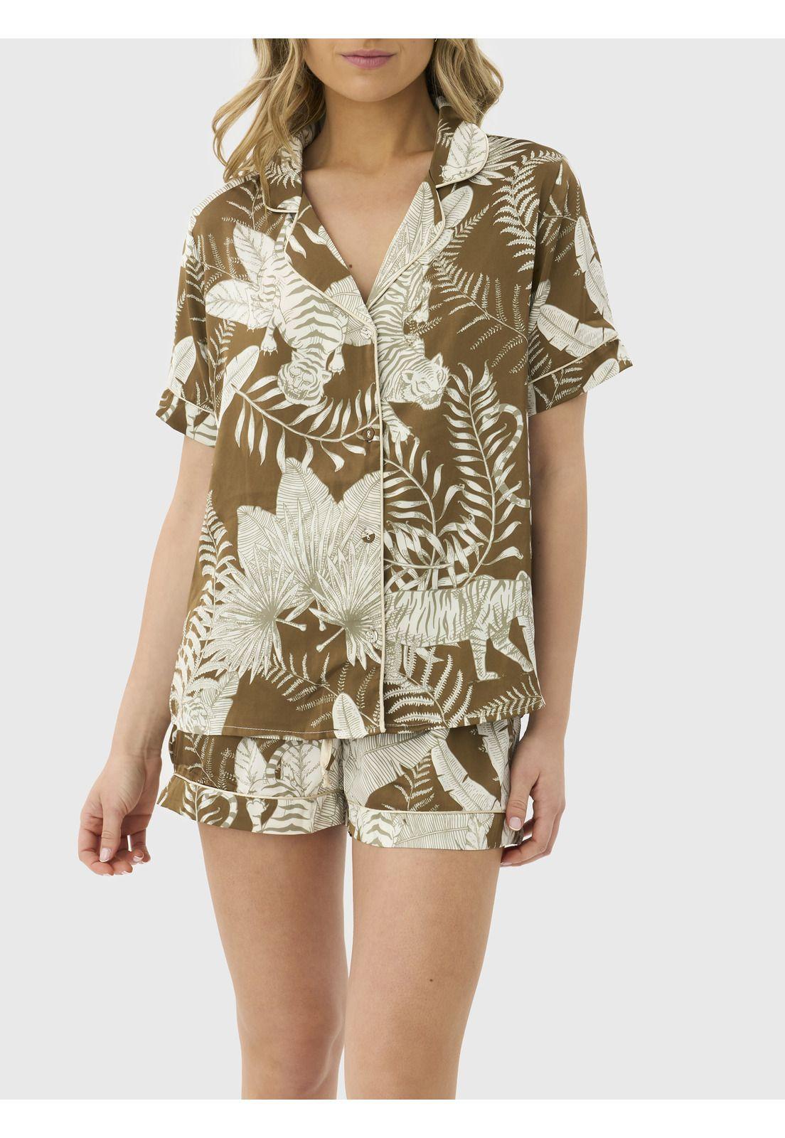 Pijama Camisero Jungla Satinado-4