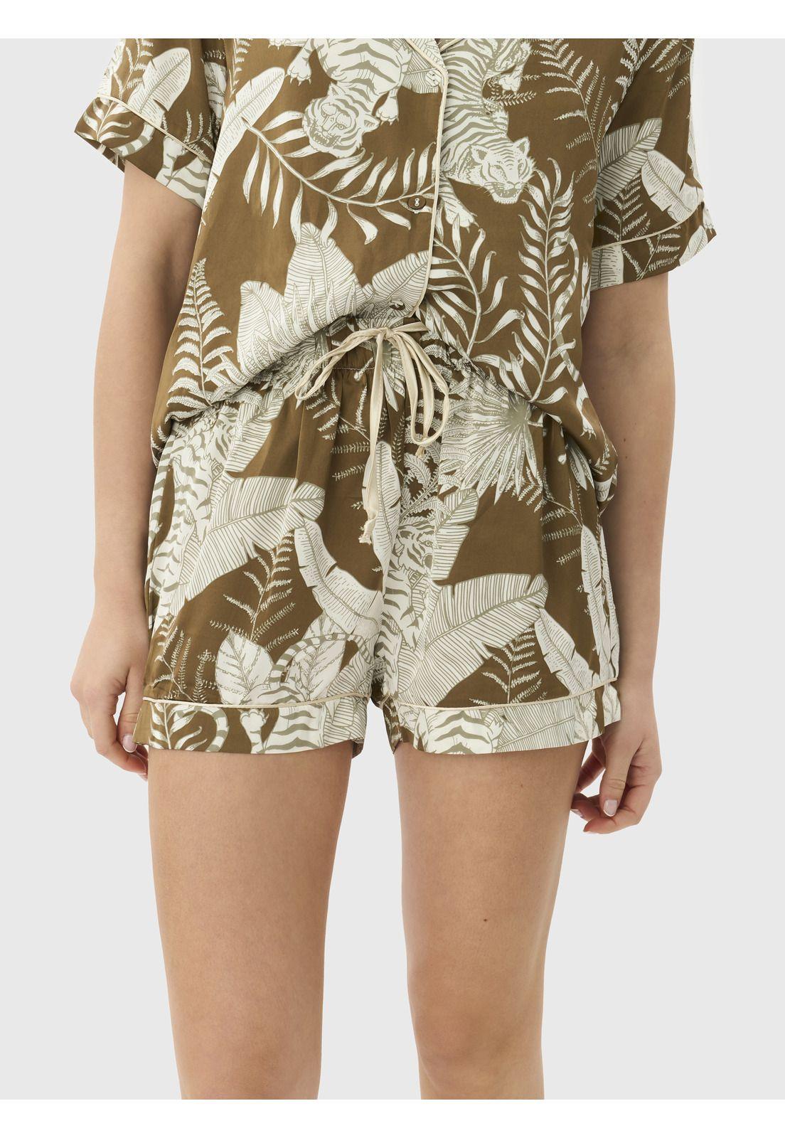 Pijama Camisero Jungla Satinado-5