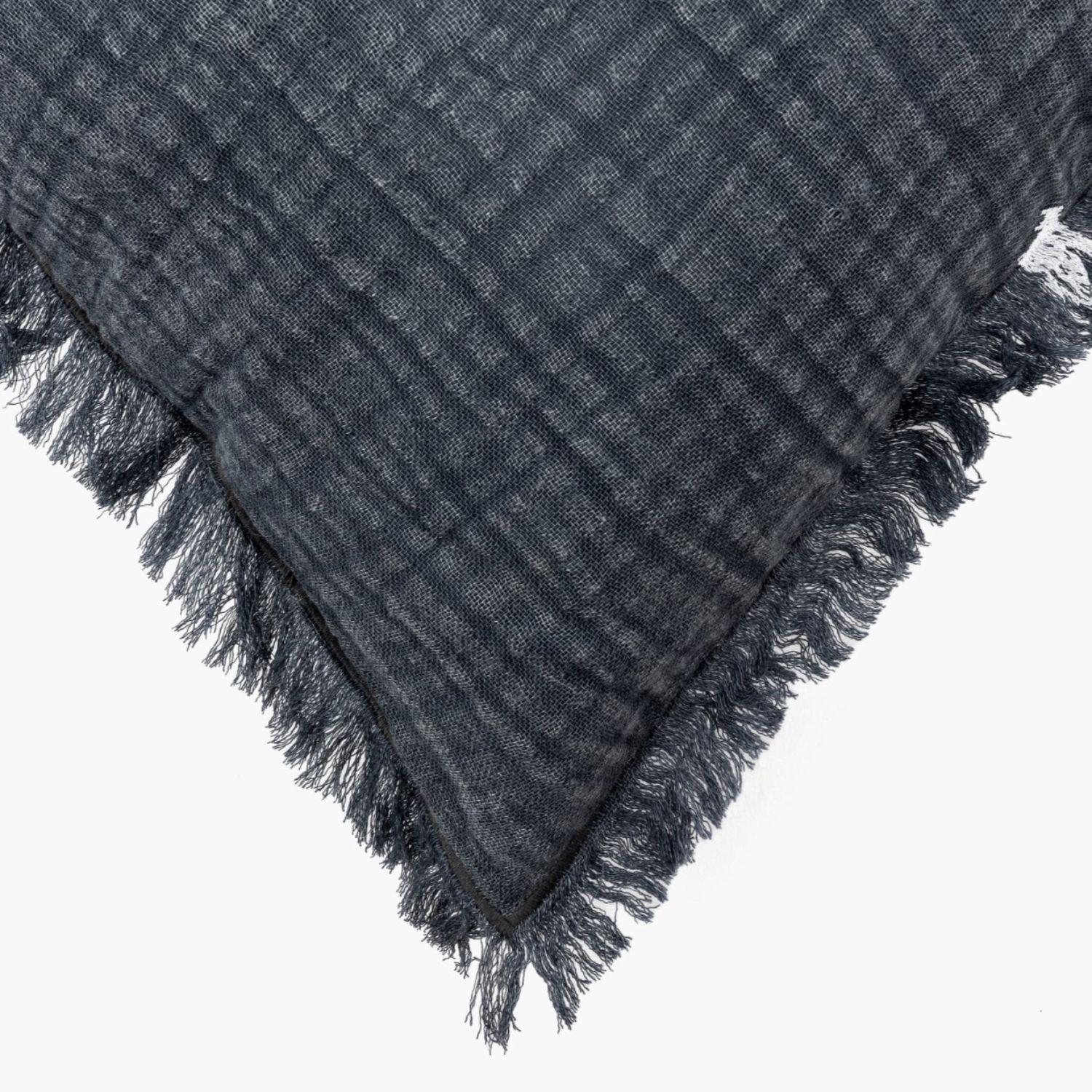 Cojín Mujer Algodón Gauze Flecos 45 X 45 Cm Azul-3