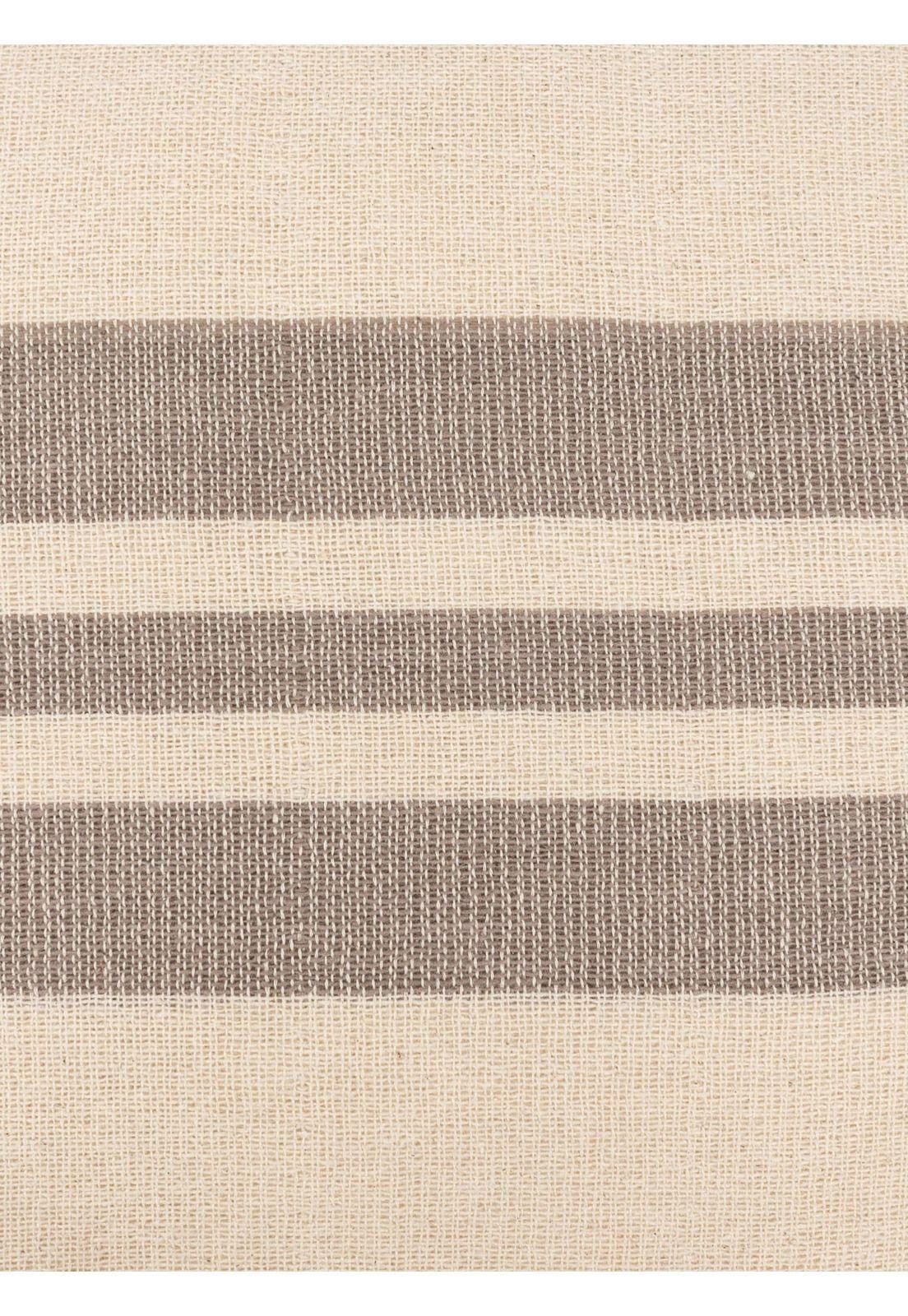 Cojín Algodón Textura Con Líneas Beige-4