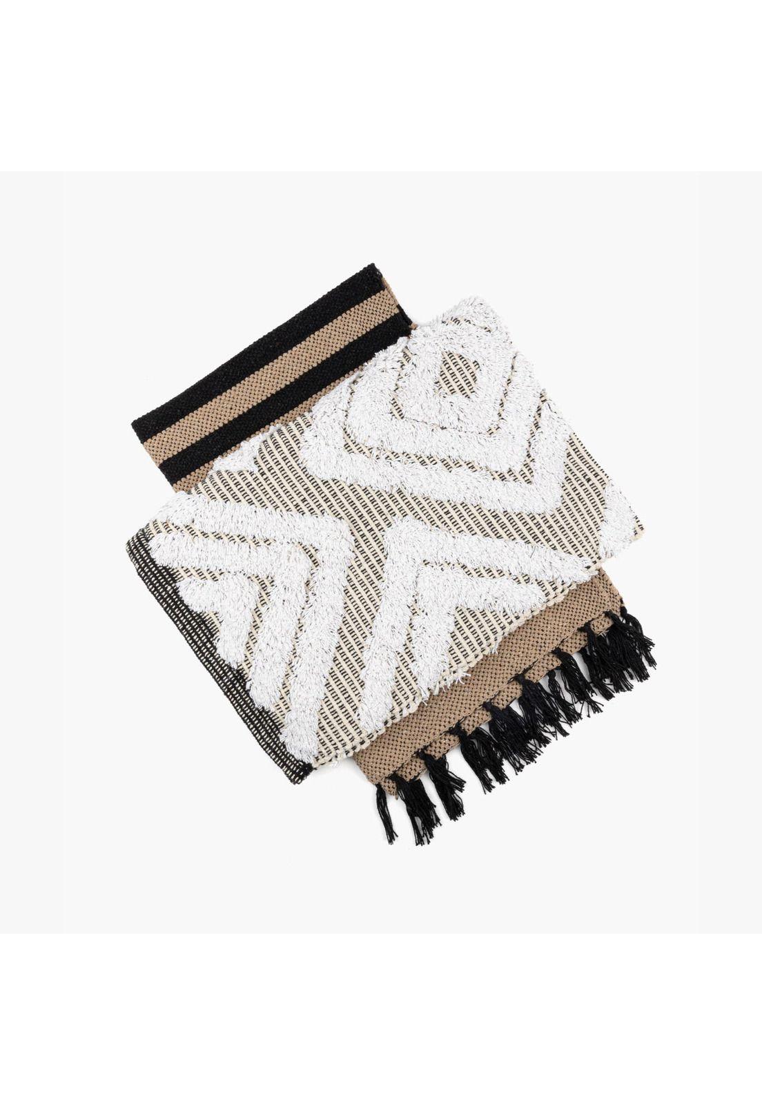 Bajada De Cama Boho Algodón 60 X 90 Cm Beige-3